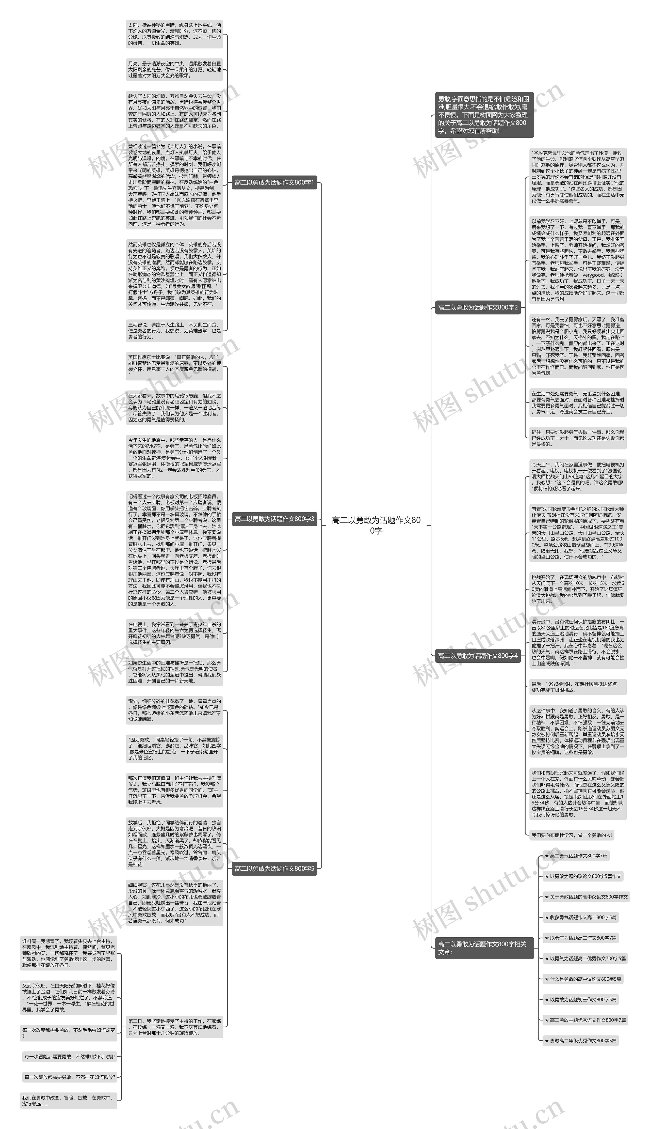 高二以勇敢为话题作文800字思维导图