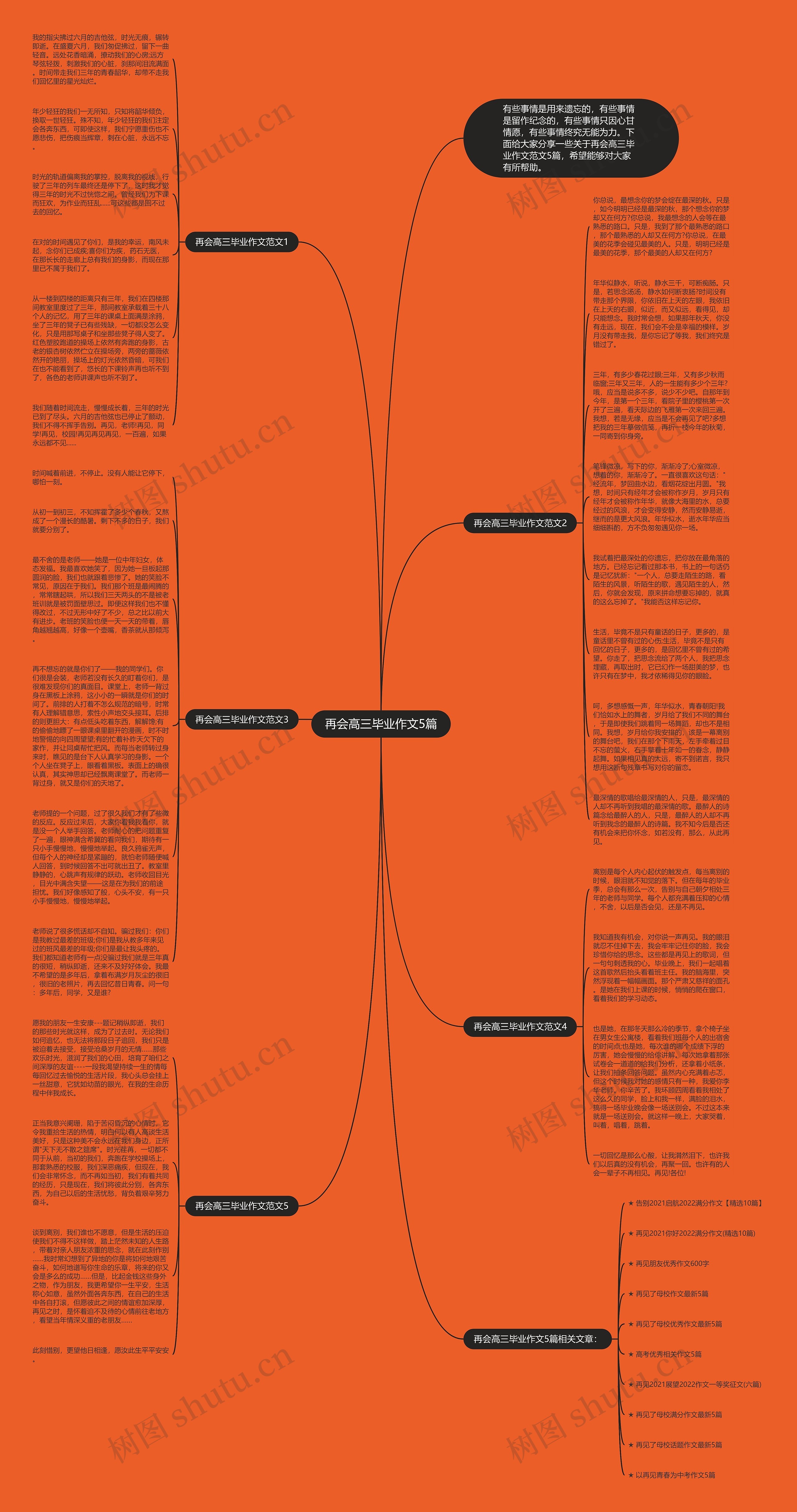 再会高三毕业作文5篇思维导图