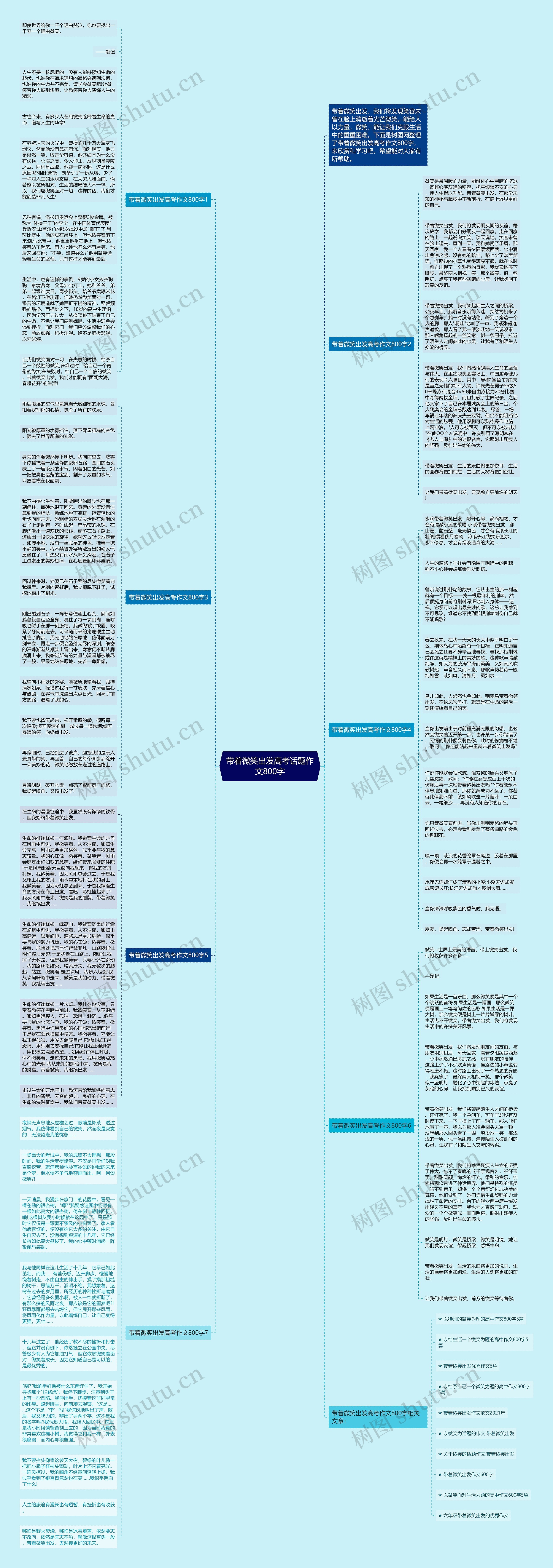 带着微笑出发高考话题作文800字思维导图