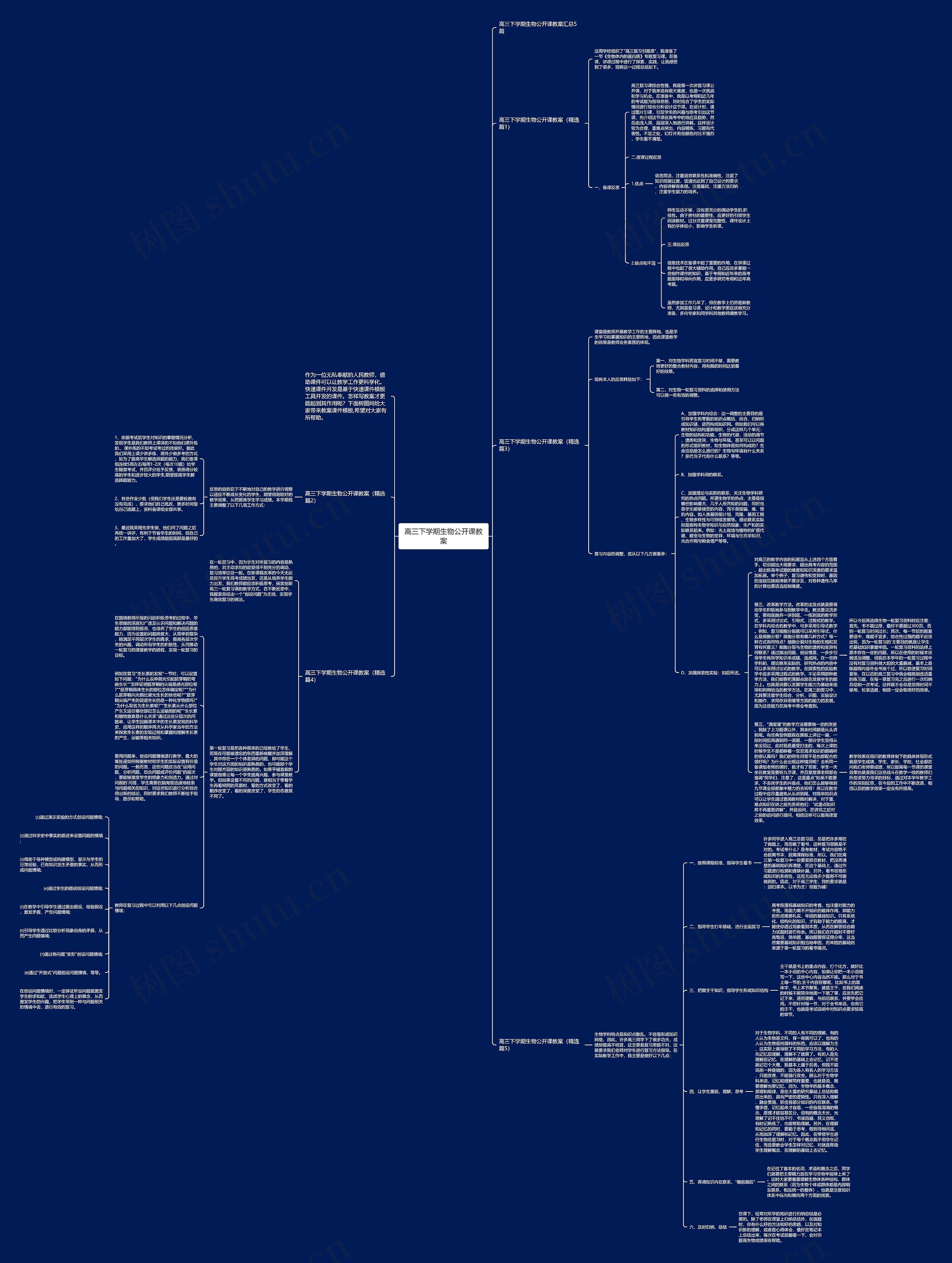 高三下学期生物公开课教案思维导图