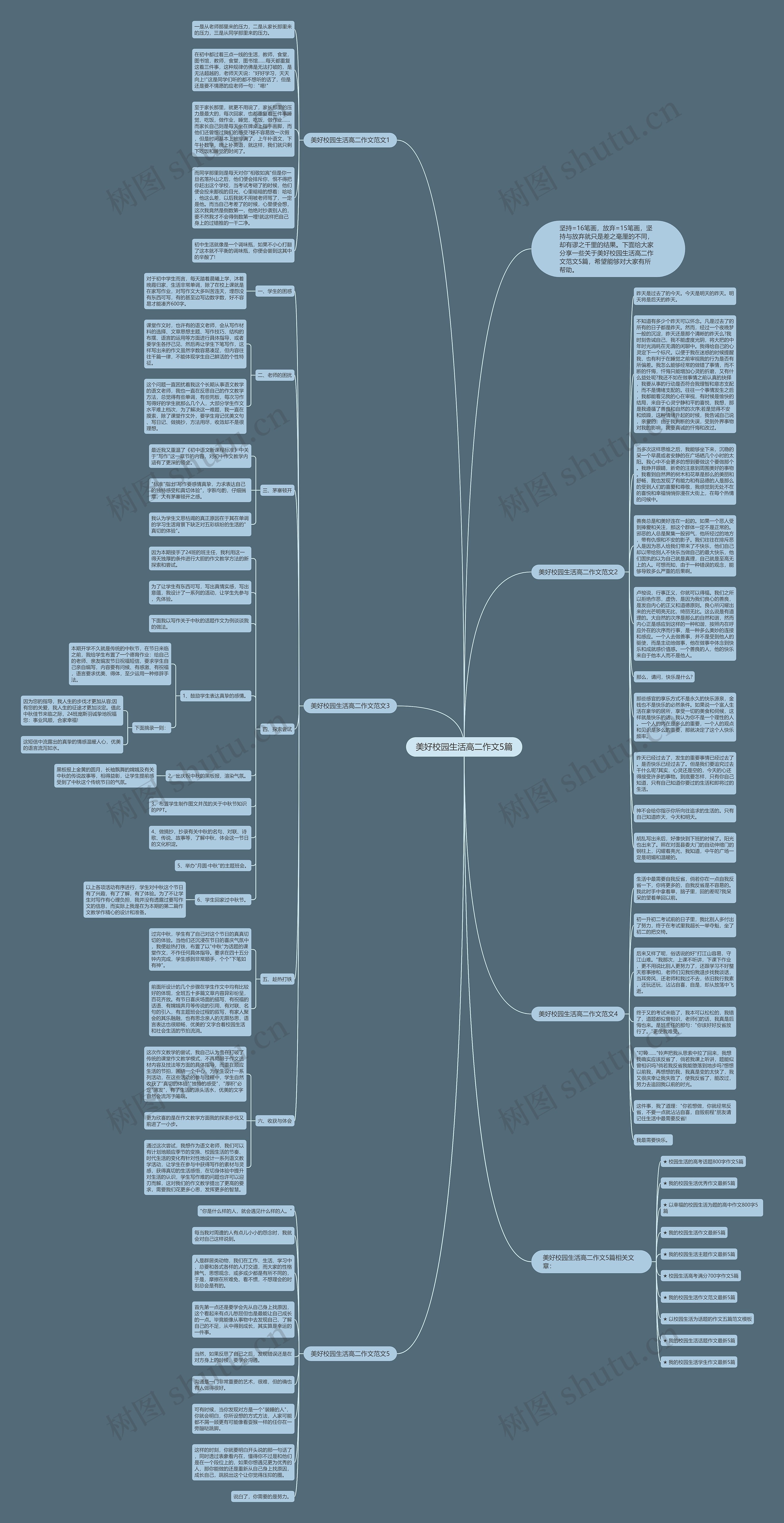 美好校园生活高二作文5篇思维导图