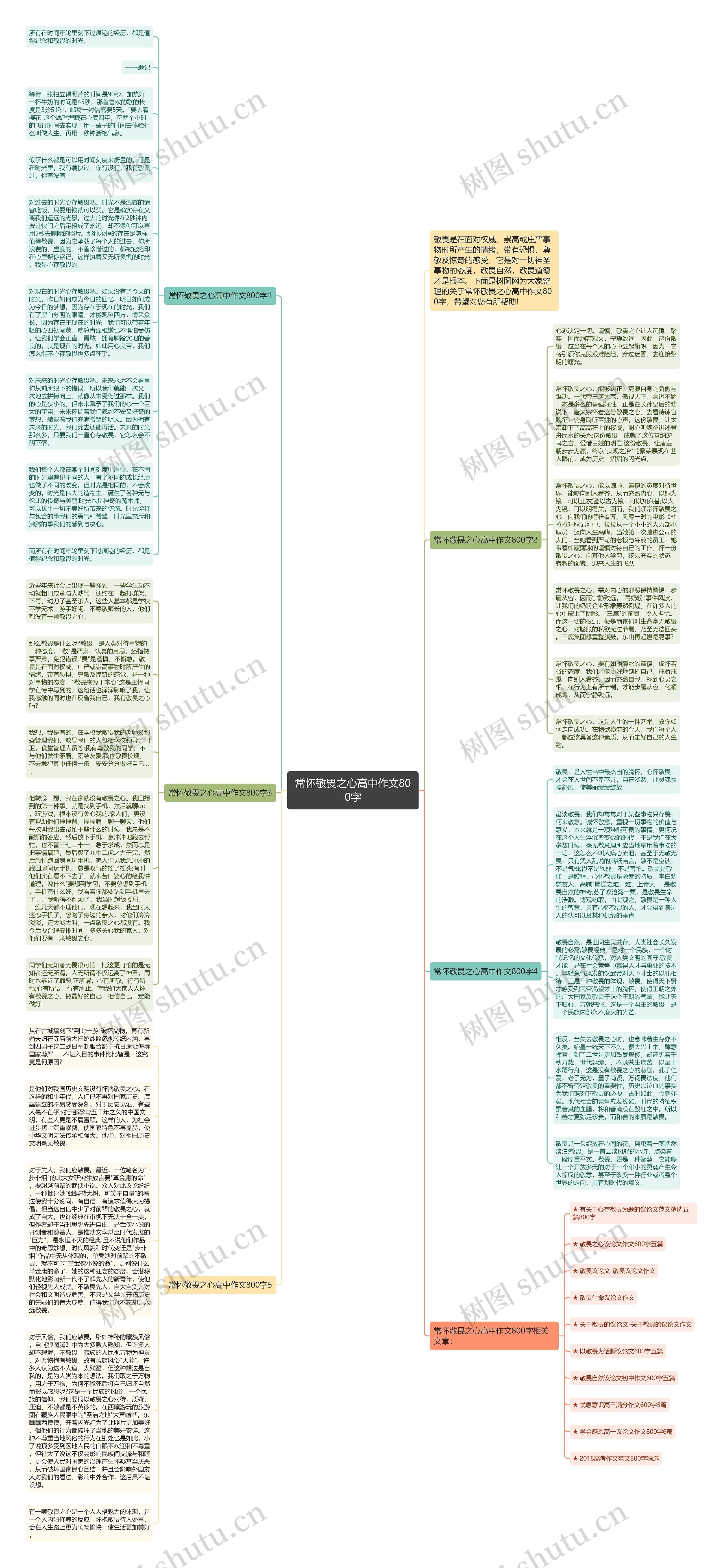 常怀敬畏之心高中作文800字思维导图