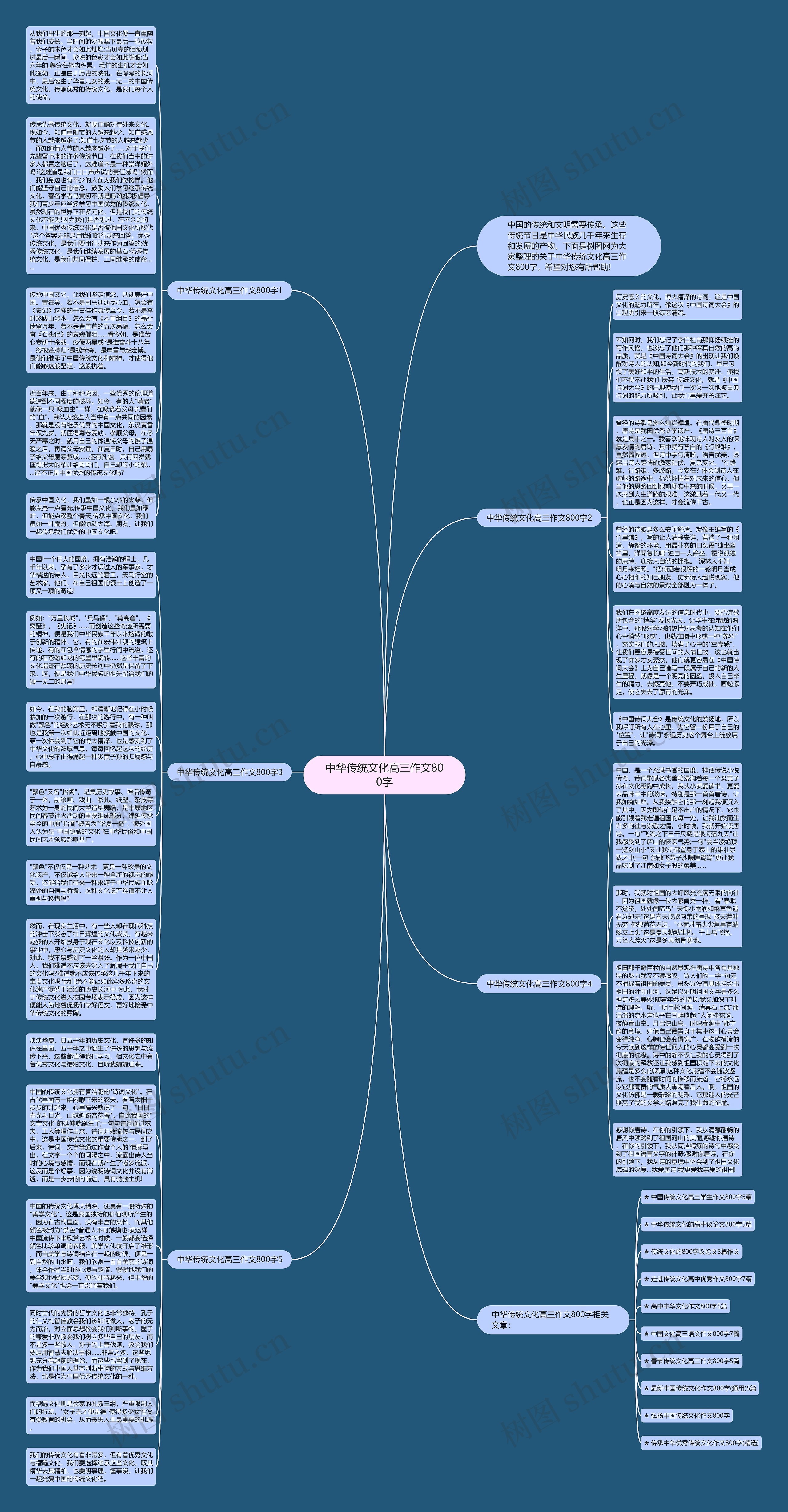 中华传统文化高三作文800字思维导图