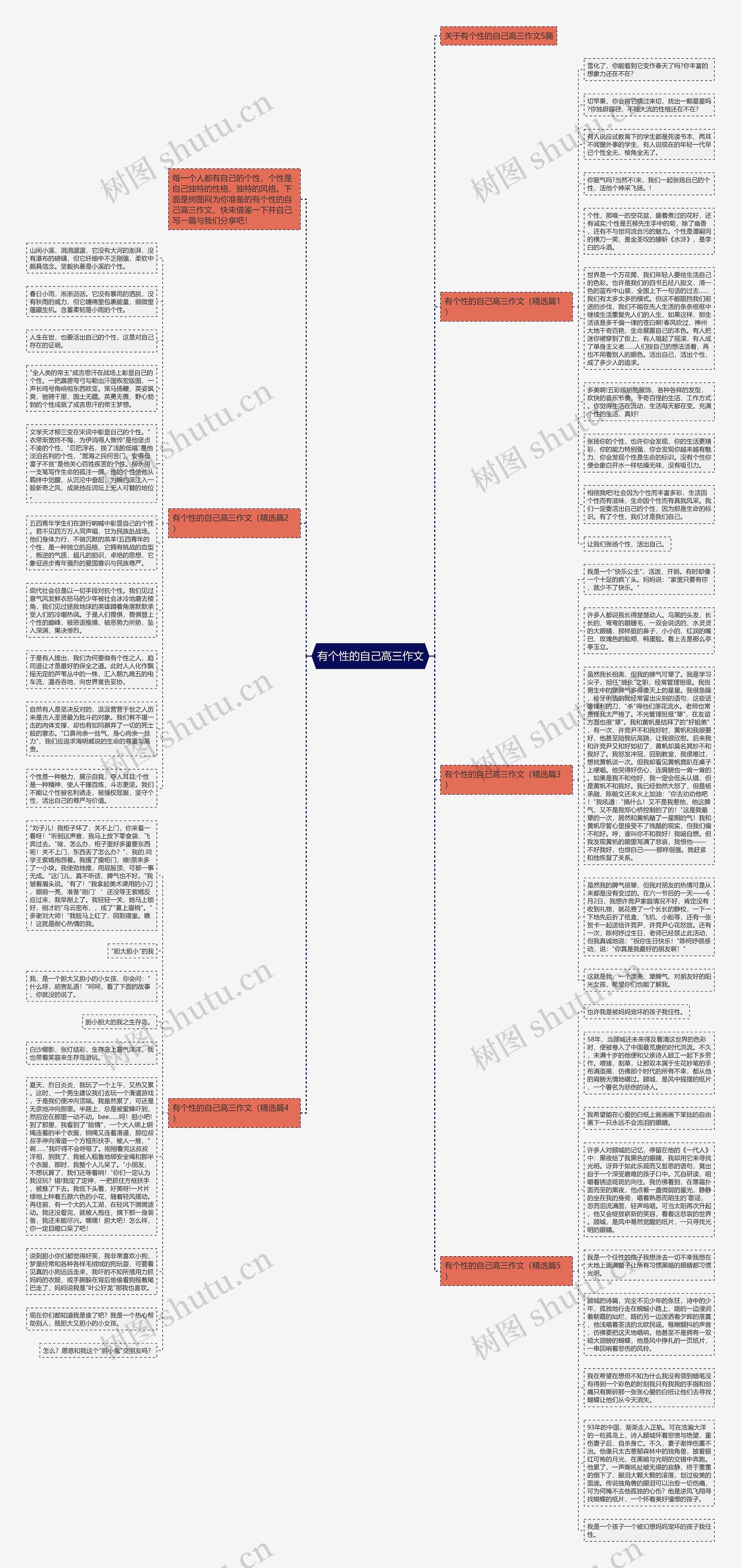 有个性的自己高三作文思维导图