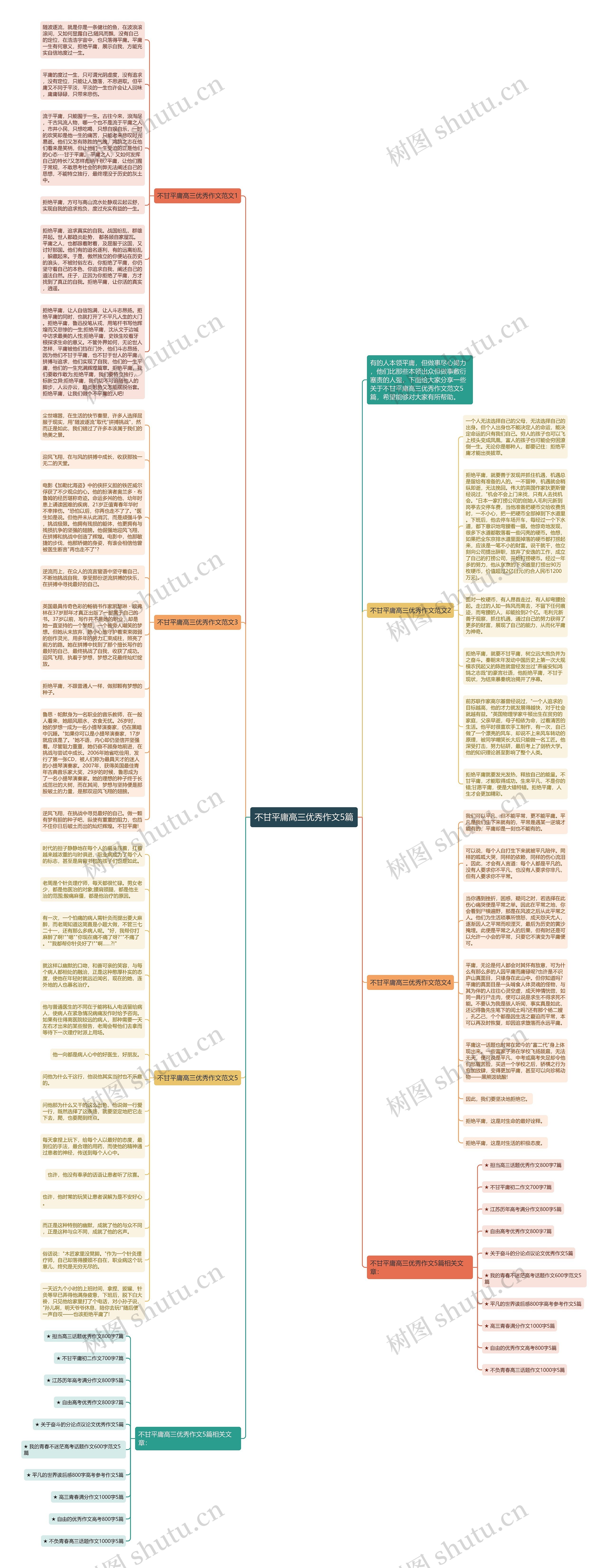 不甘平庸高三优秀作文5篇思维导图