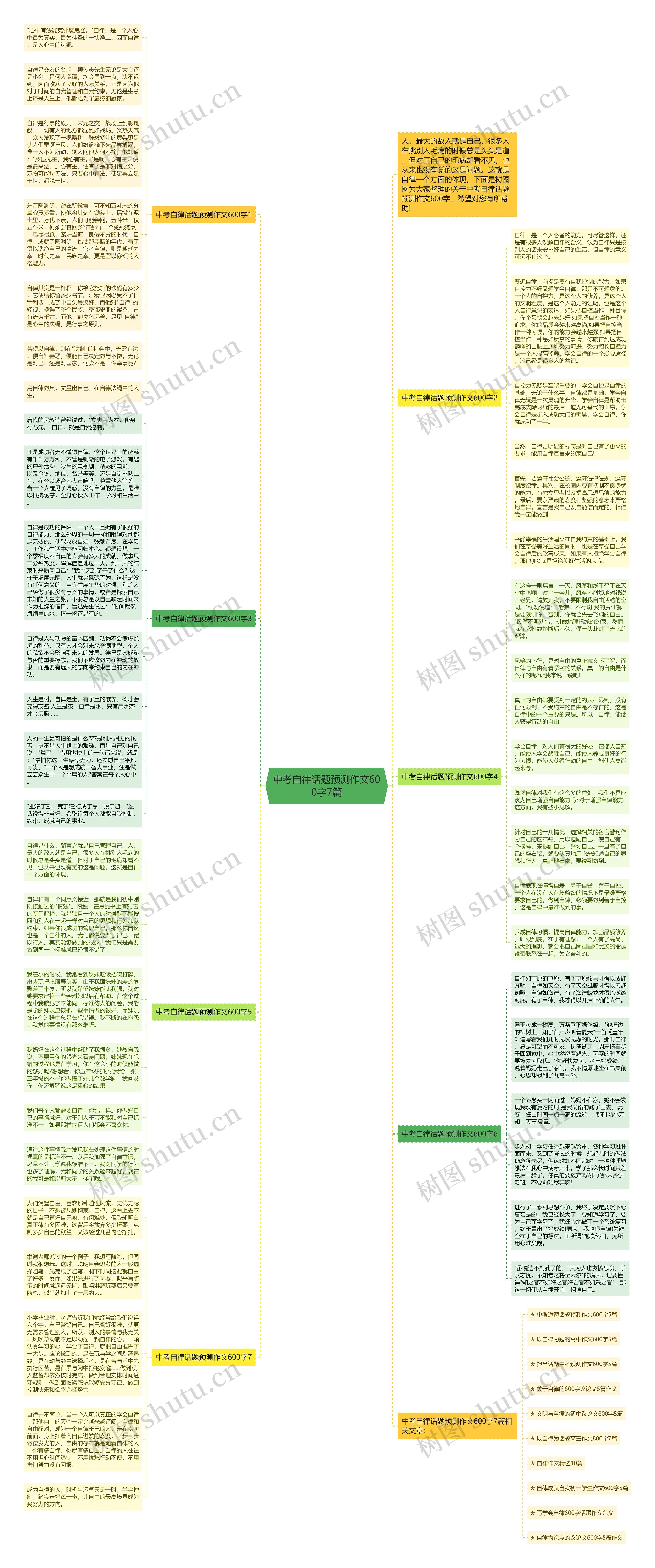 中考自律话题预测作文600字7篇思维导图