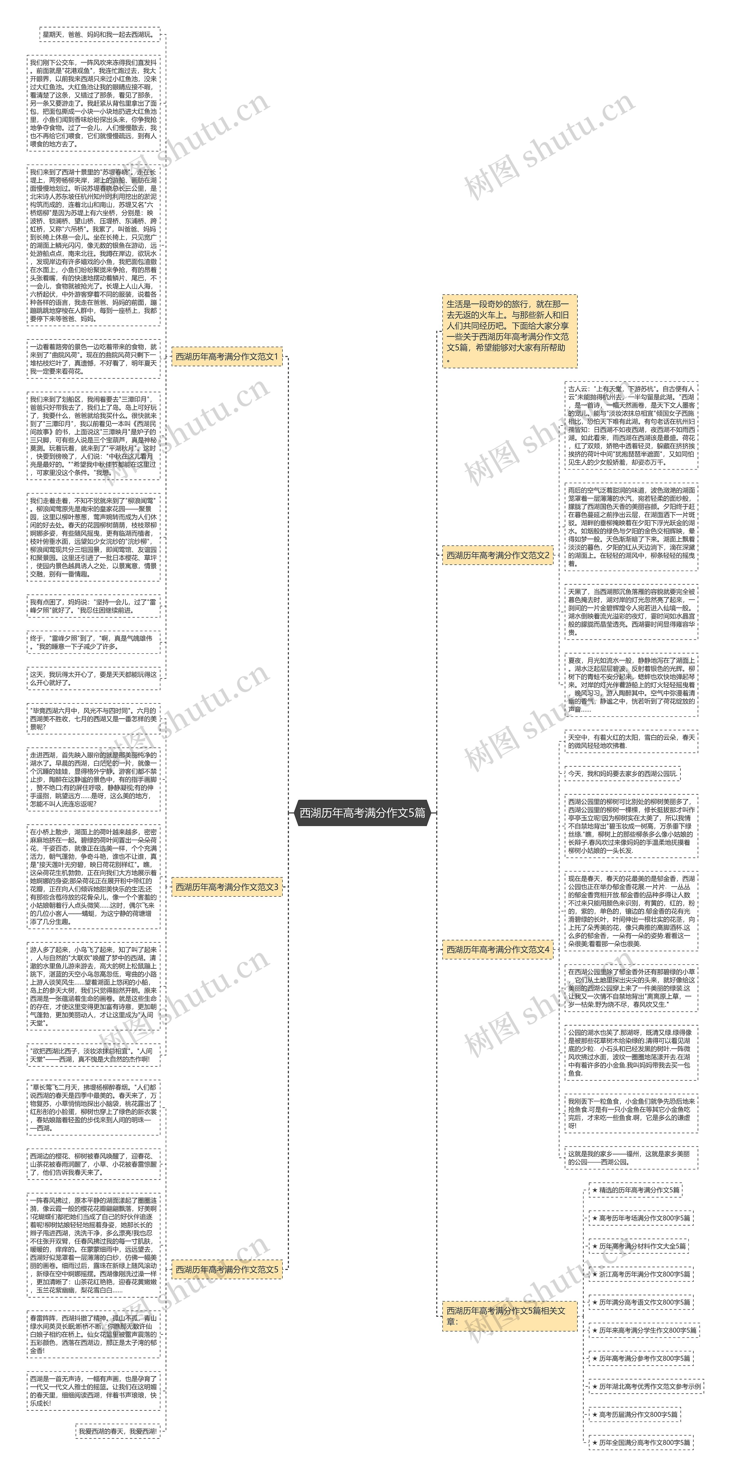 西湖历年高考满分作文5篇思维导图