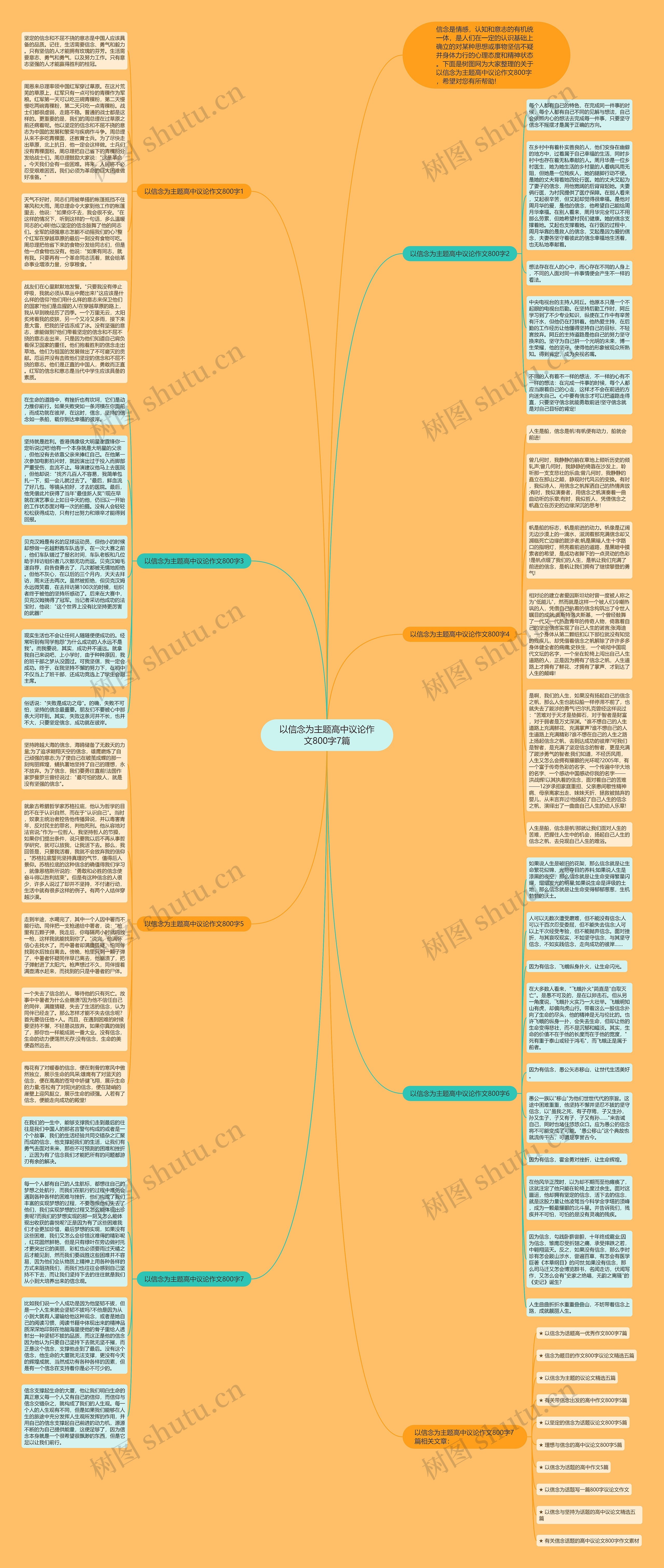 以信念为主题高中议论作文800字7篇思维导图
