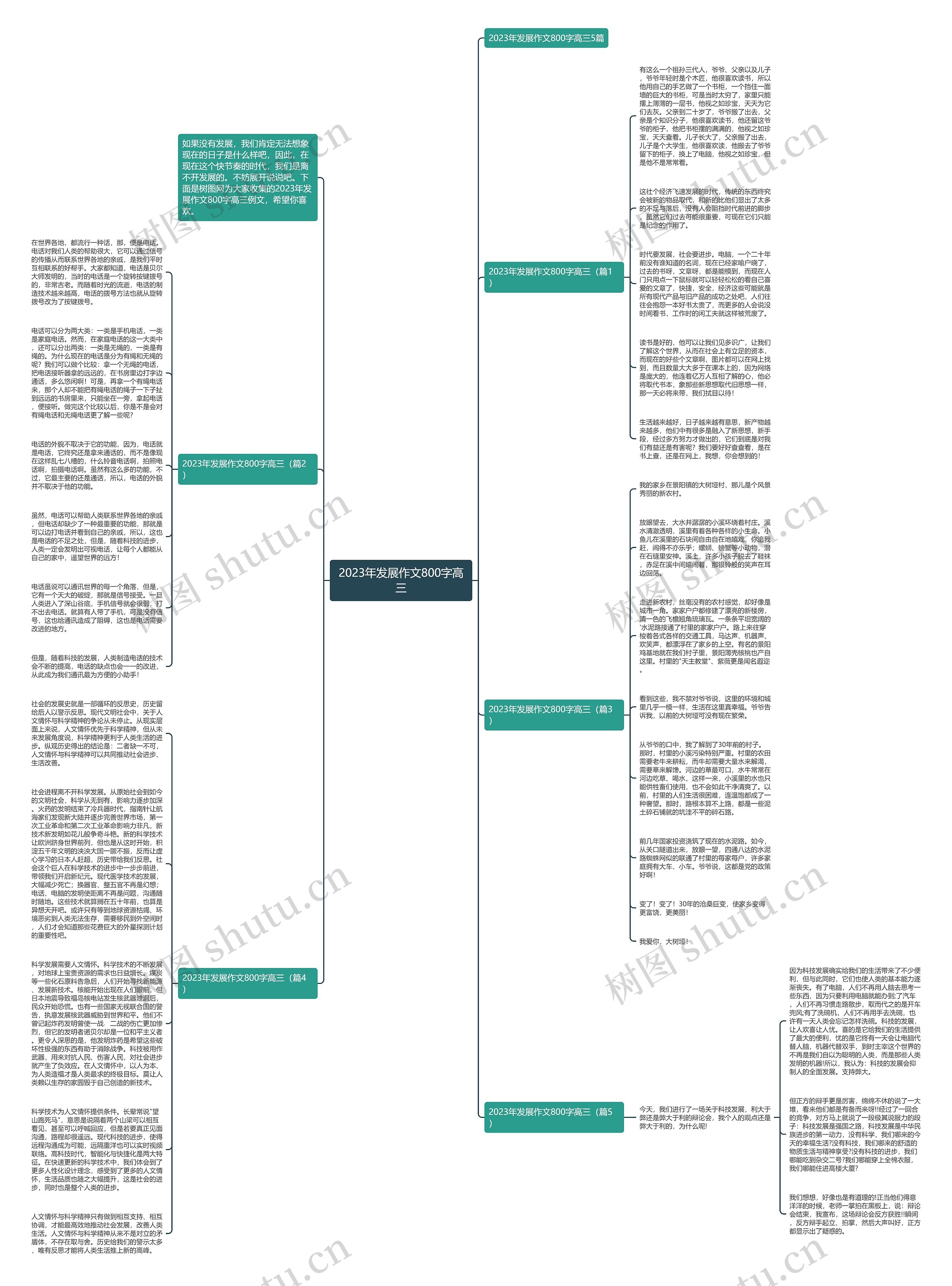 2023年发展作文800字高三思维导图