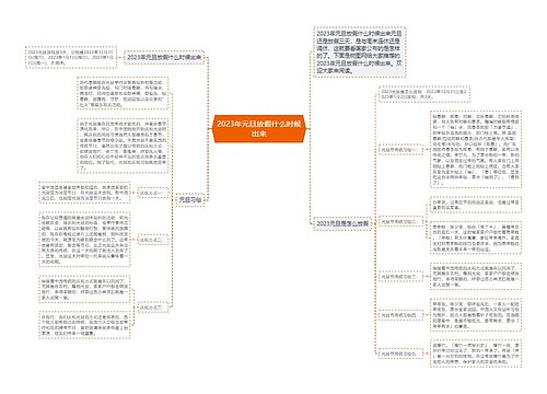 2023年元旦放假什么时候出来