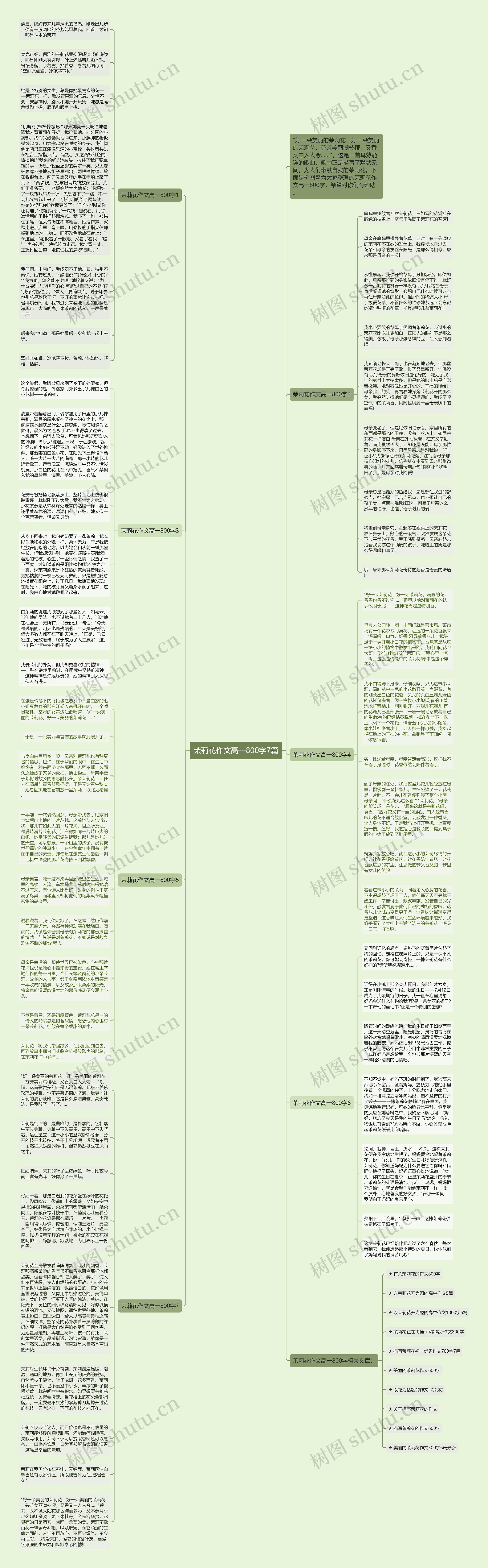茉莉花作文高一800字7篇思维导图
