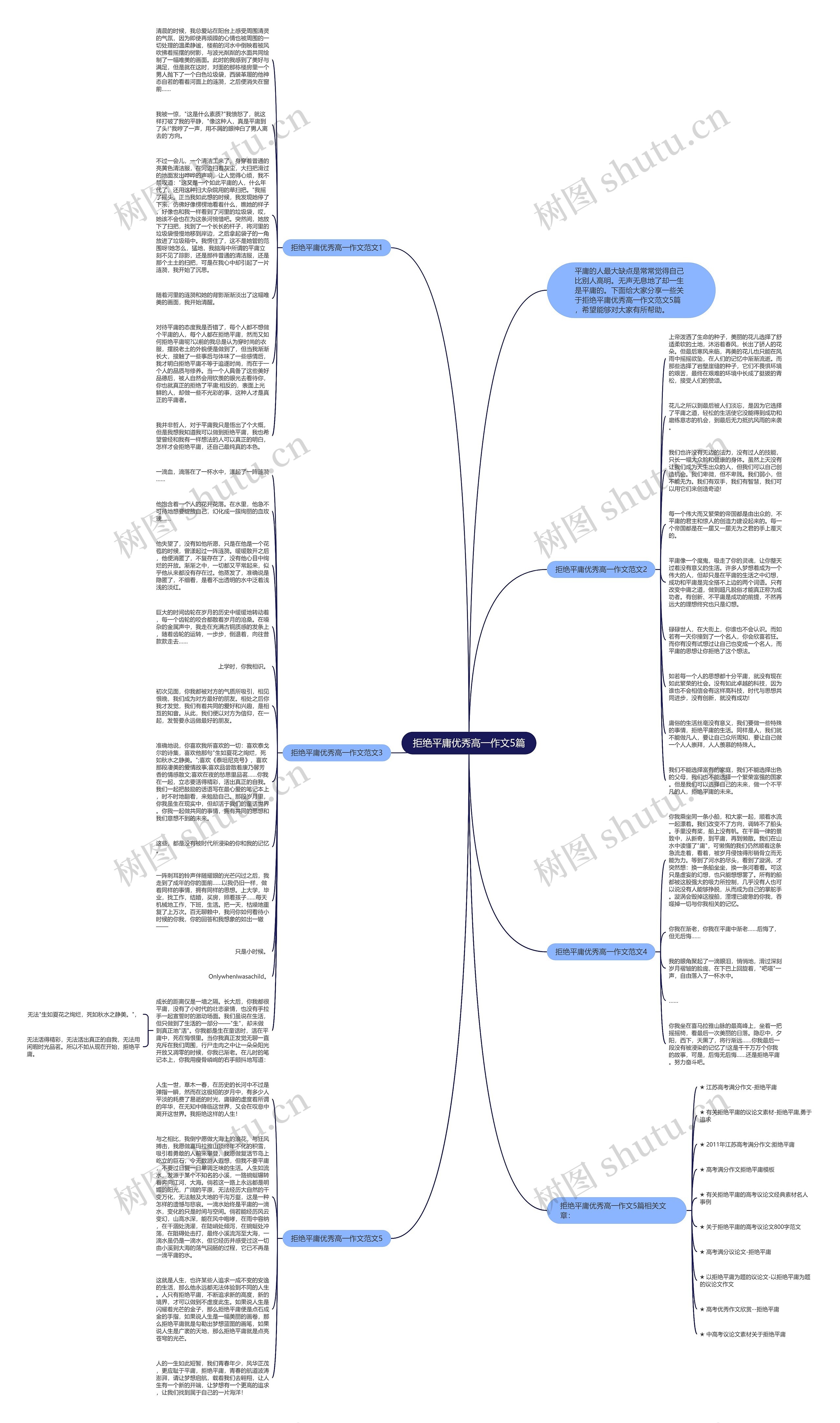 拒绝平庸优秀高一作文5篇思维导图