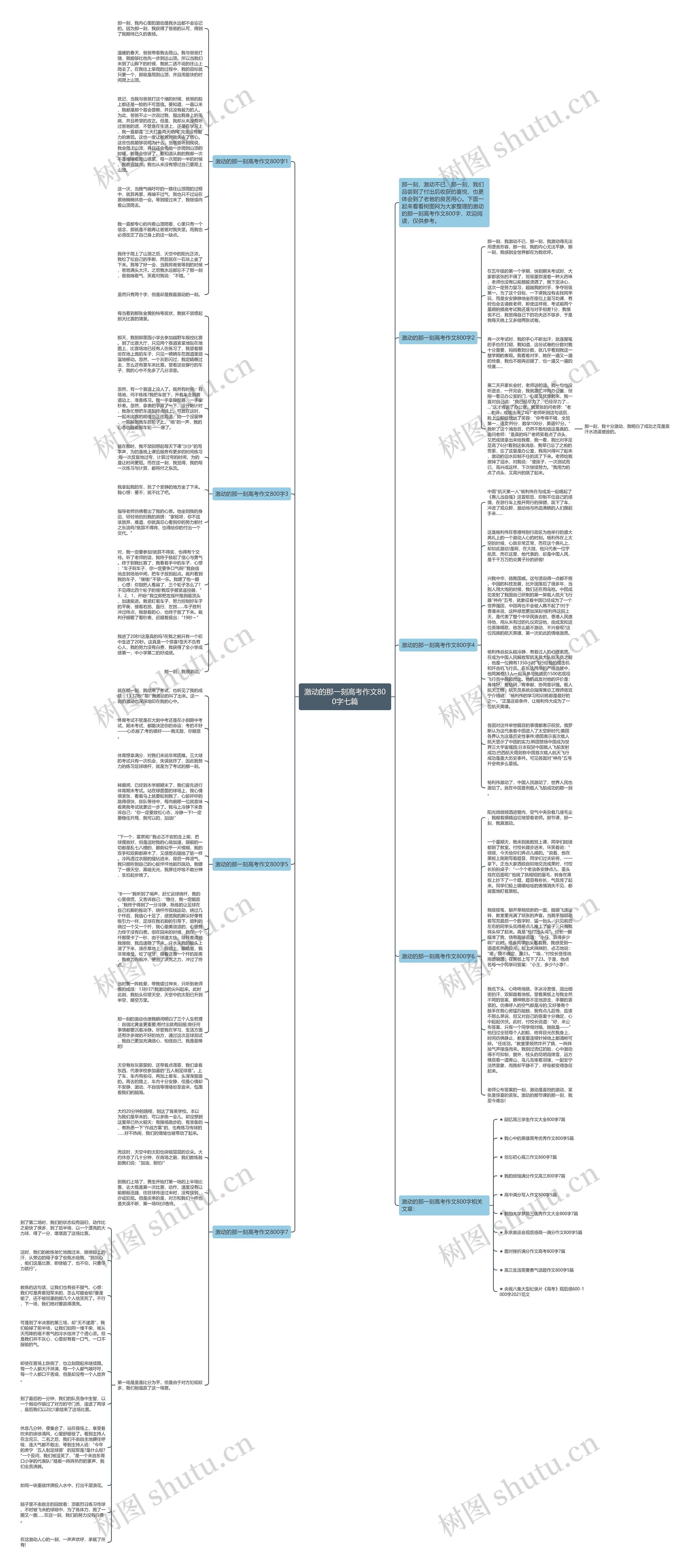 激动的那一刻高考作文800字七篇思维导图