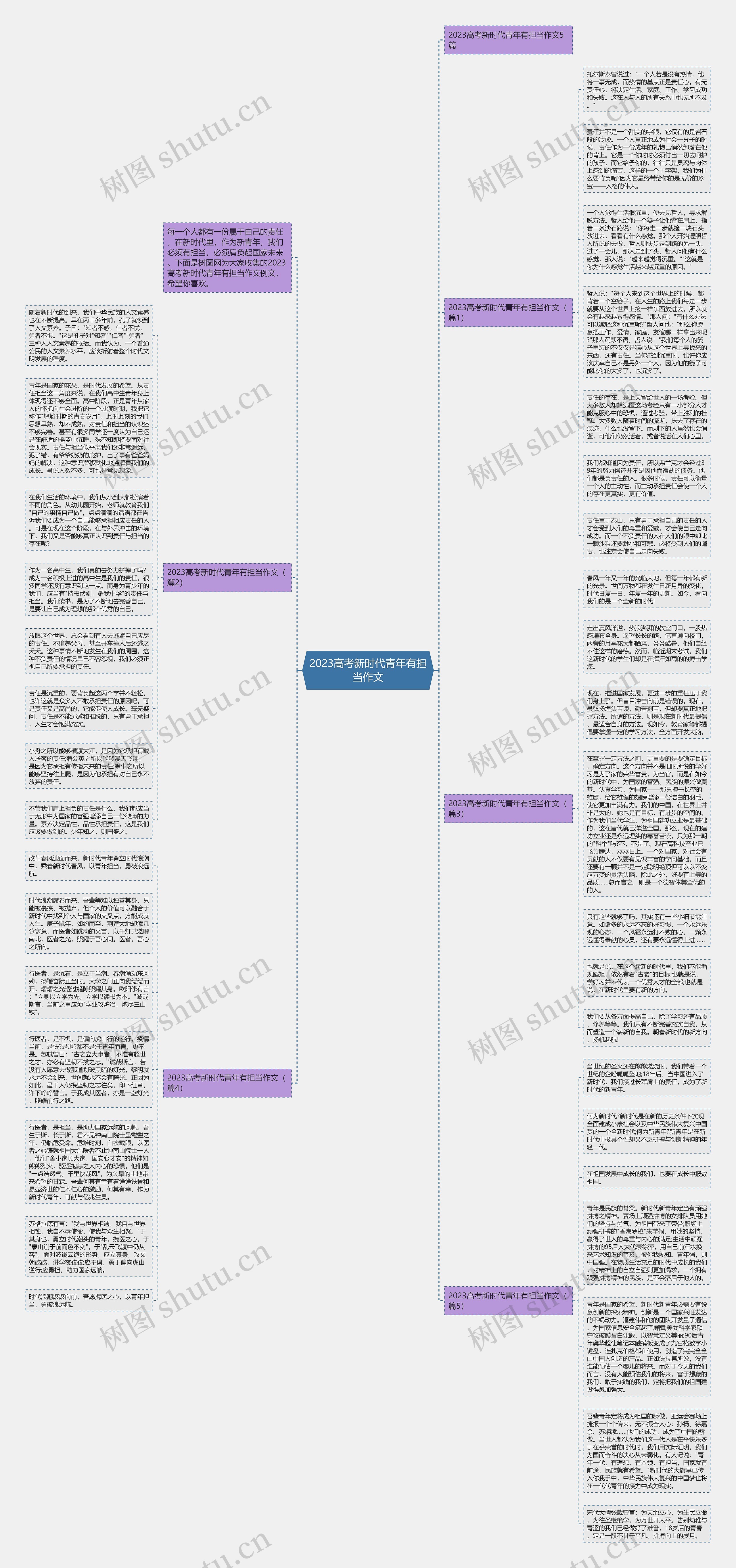 2023高考新时代青年有担当作文思维导图