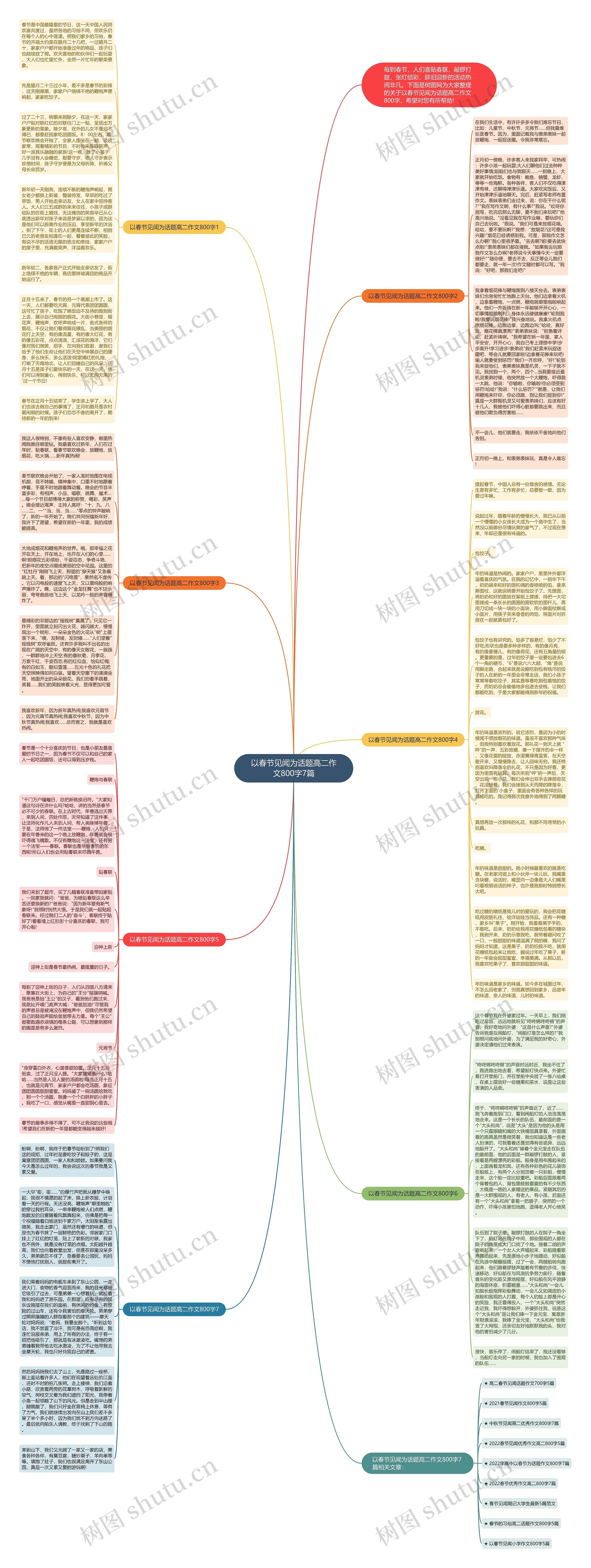 以春节见闻为话题高二作文800字7篇思维导图