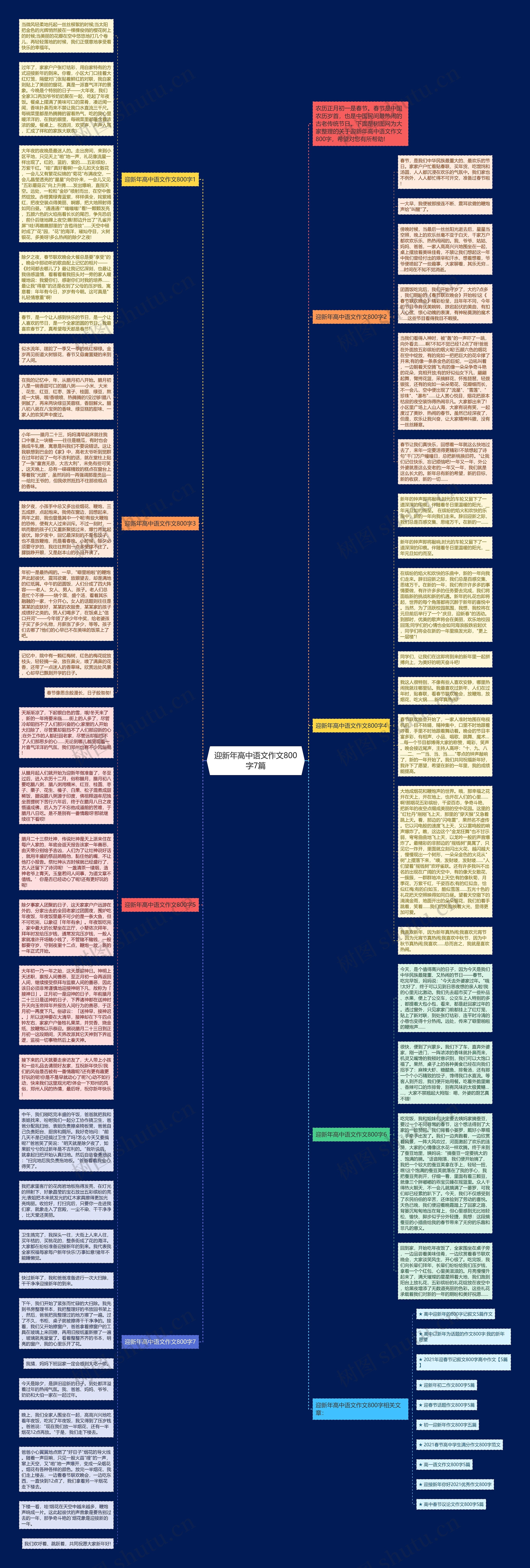 迎新年高中语文作文800字7篇思维导图