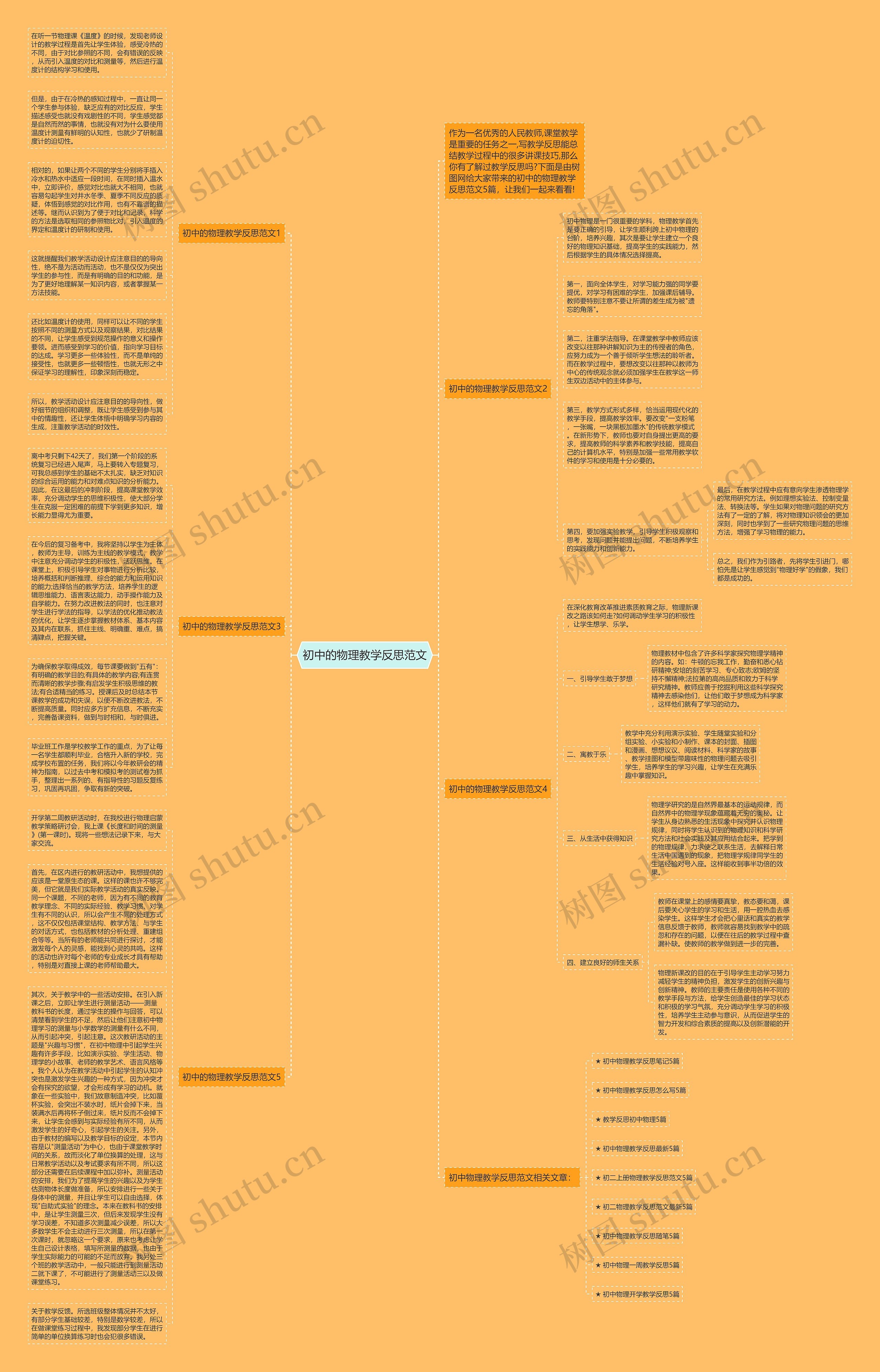 初中的物理教学反思范文思维导图