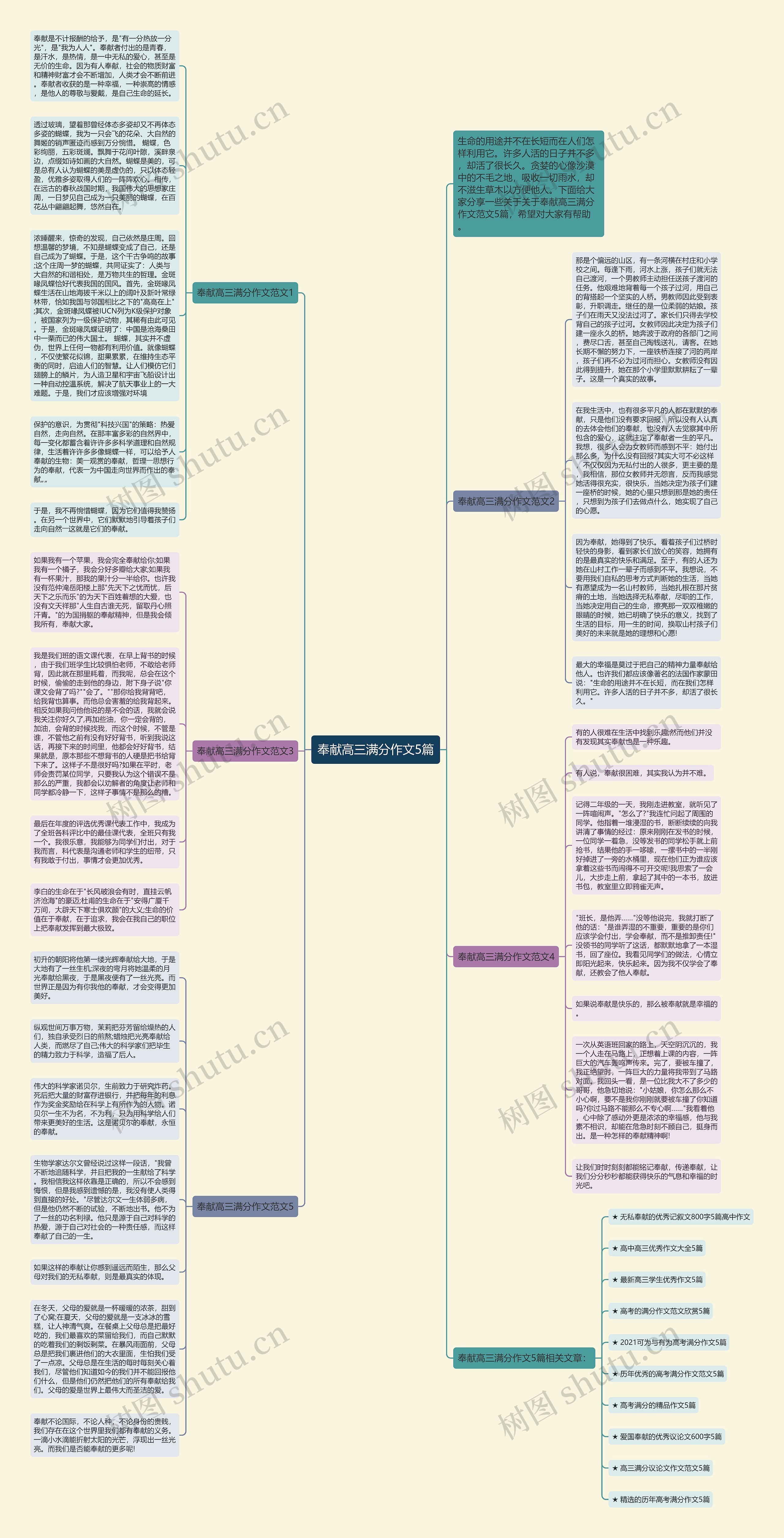 奉献高三满分作文5篇思维导图