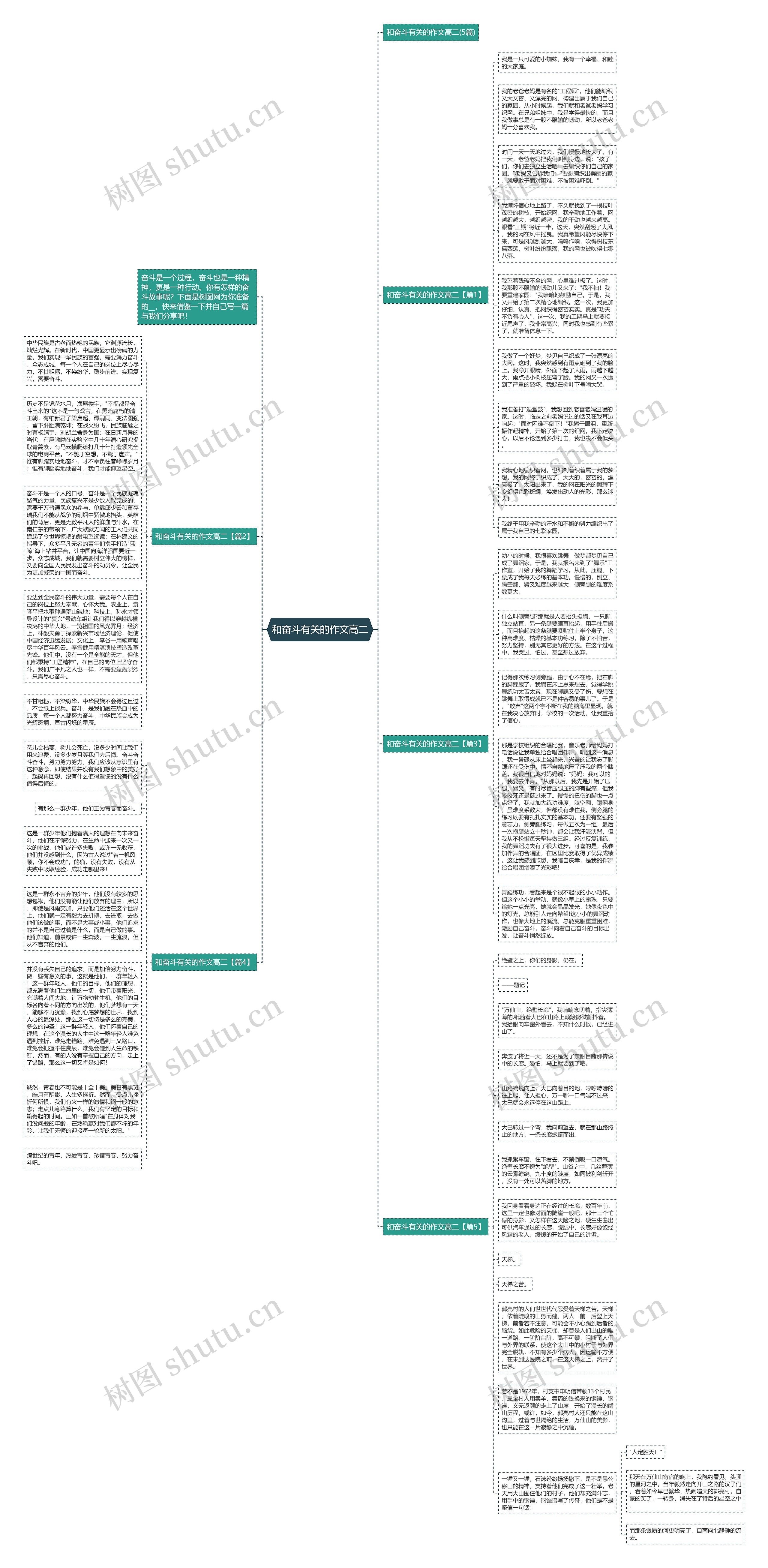 和奋斗有关的作文高二思维导图