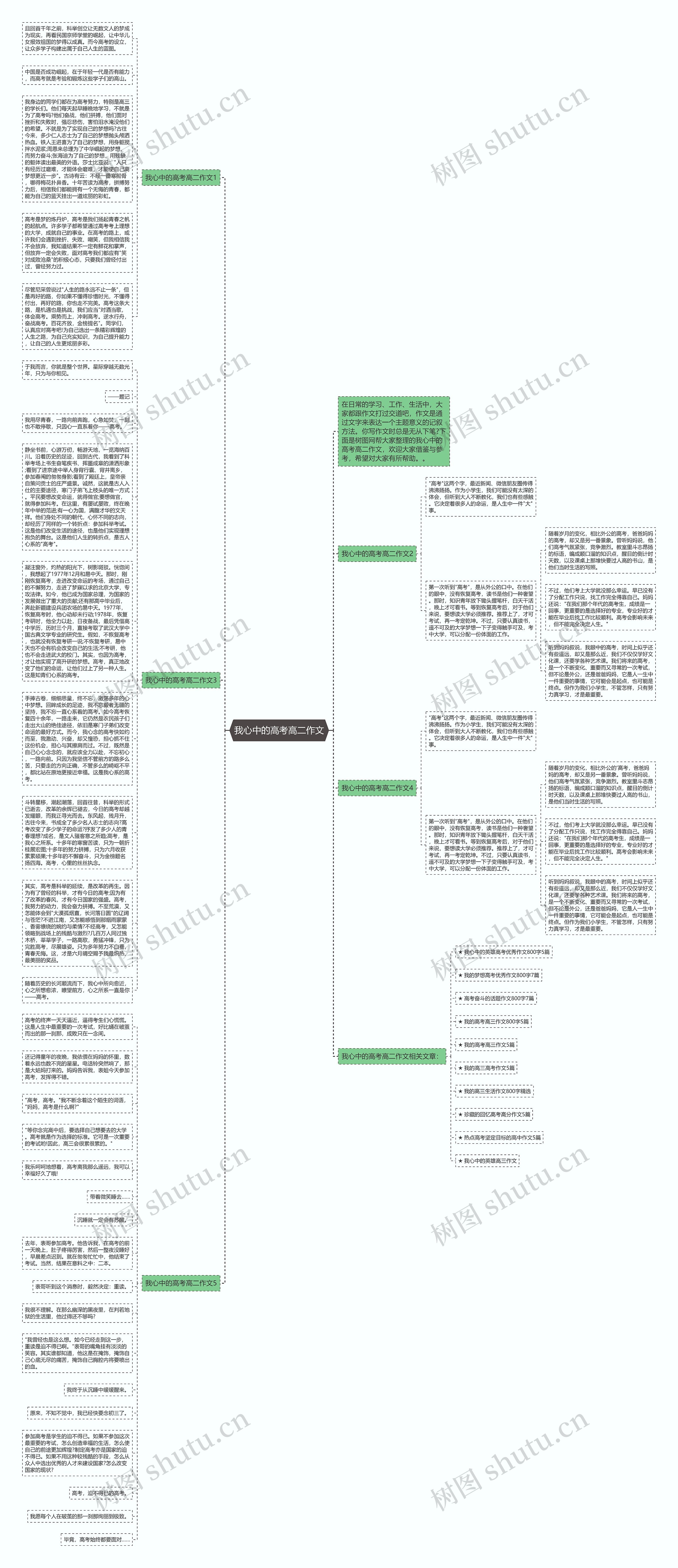 我心中的高考高二作文思维导图