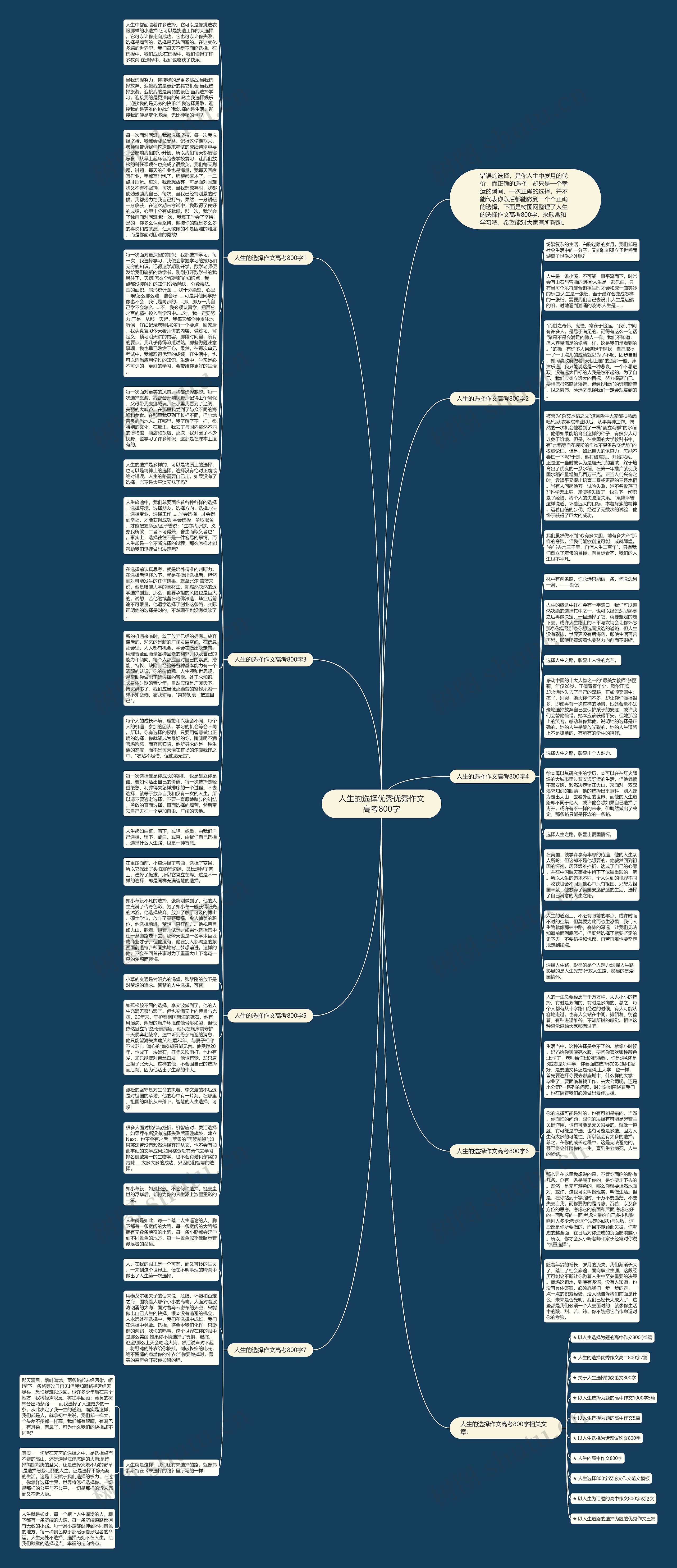 人生的选择优秀优秀作文高考800字思维导图