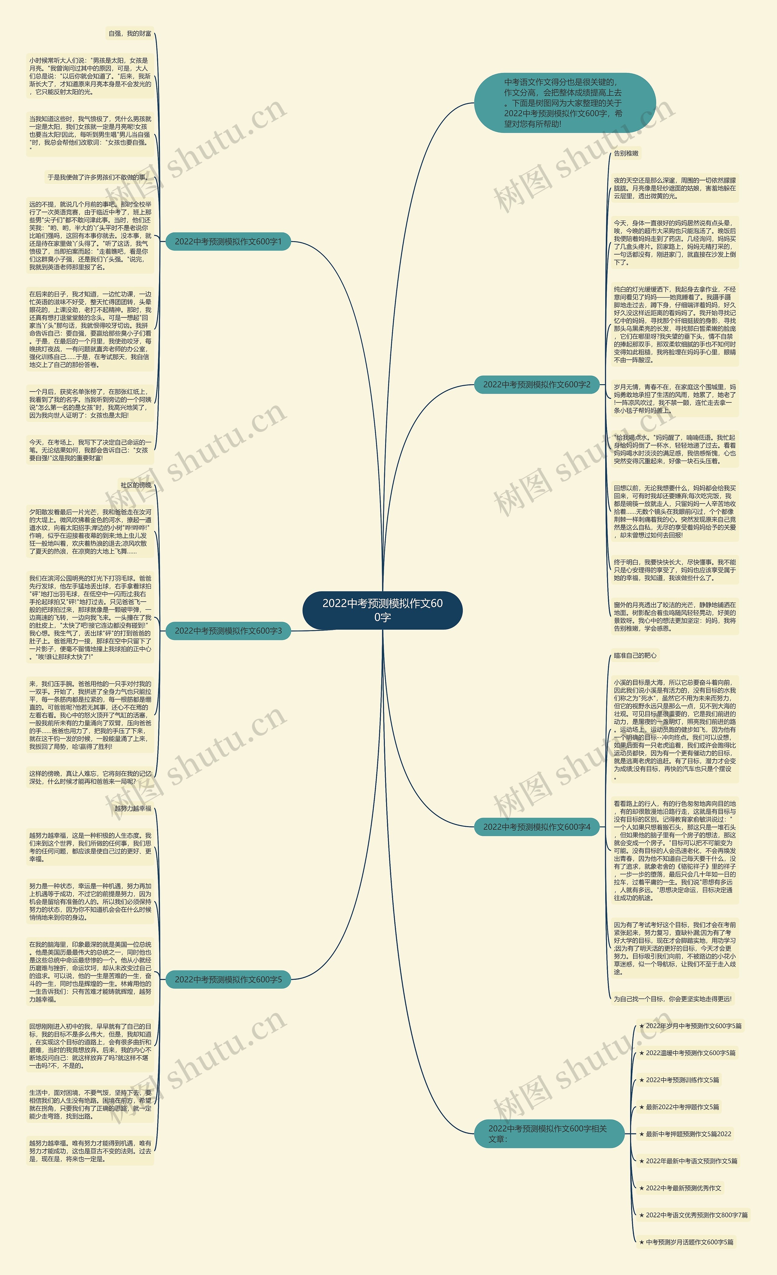 2022中考预测模拟作文600字思维导图