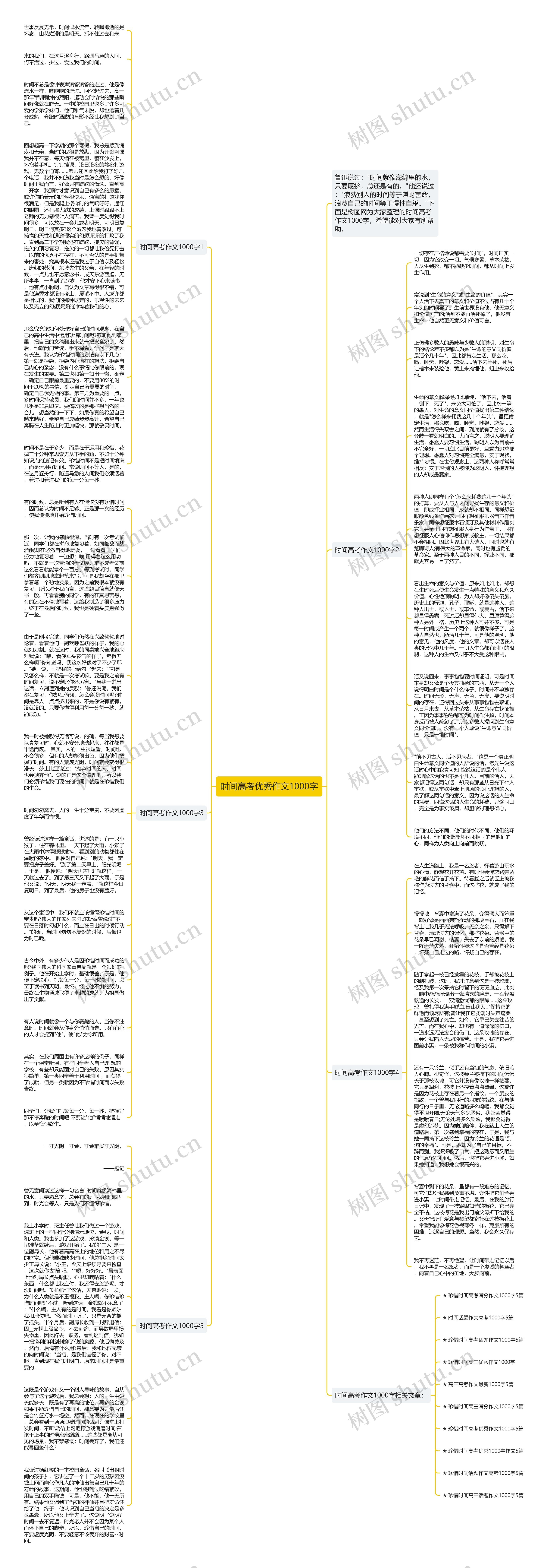 时间高考优秀作文1000字思维导图