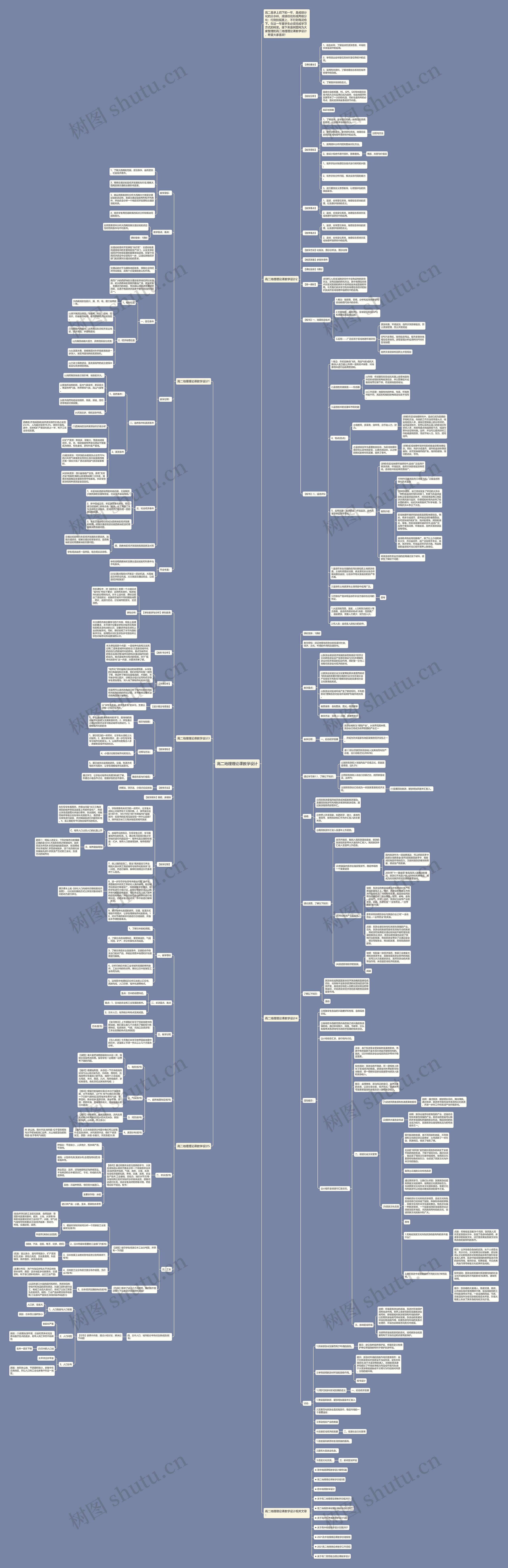 高二地理理论课教学设计思维导图