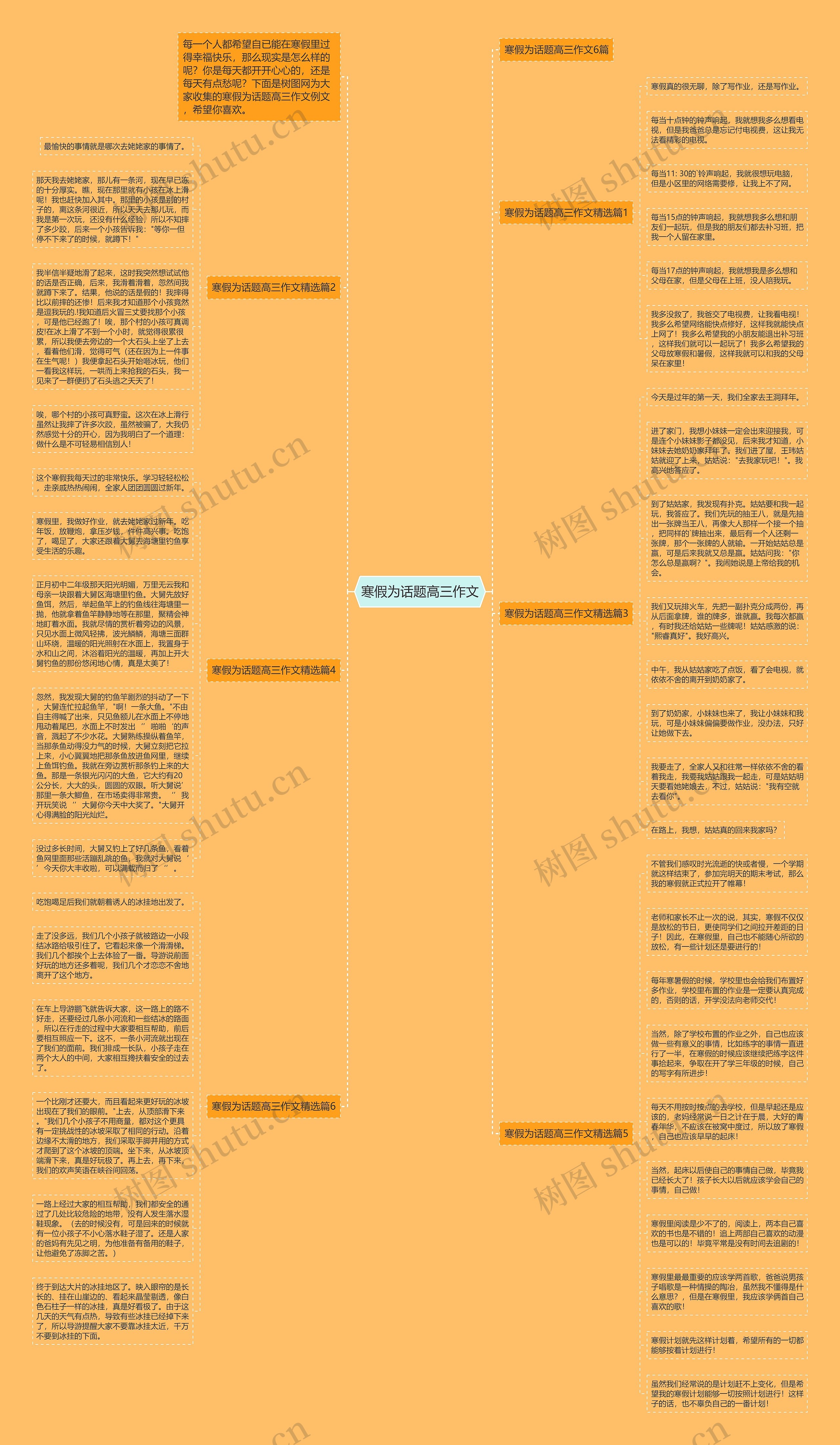 寒假为话题高三作文思维导图