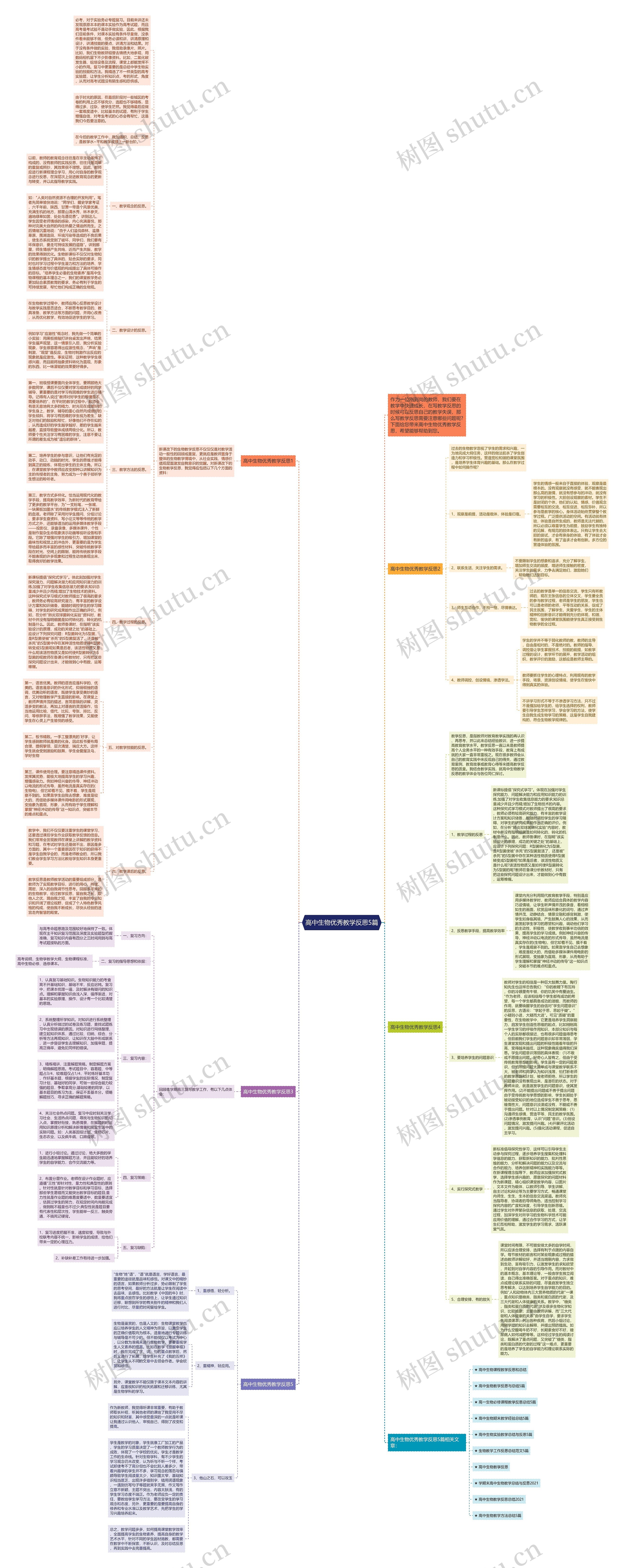 高中生物优秀教学反思5篇思维导图