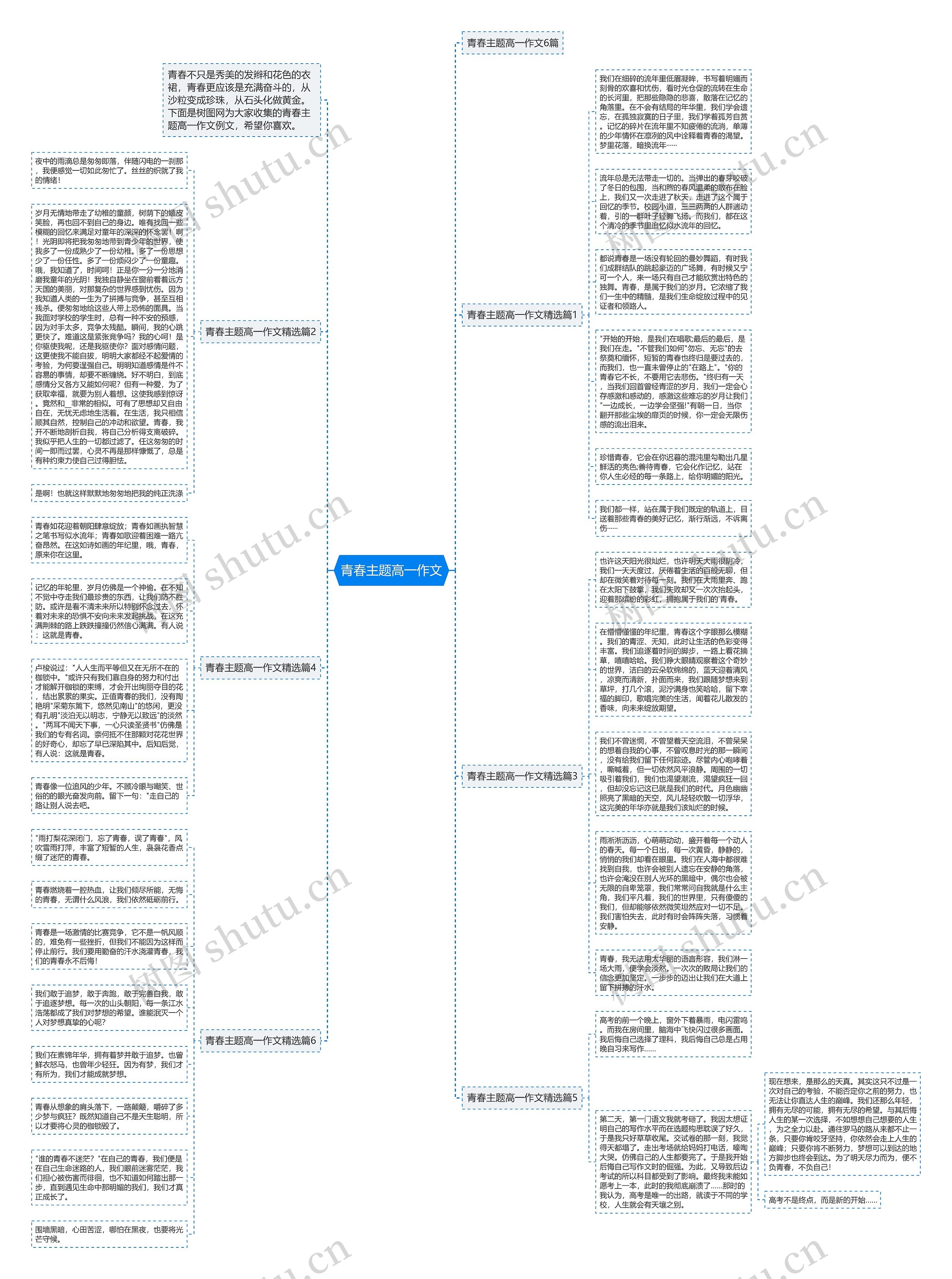 青春主题高一作文思维导图