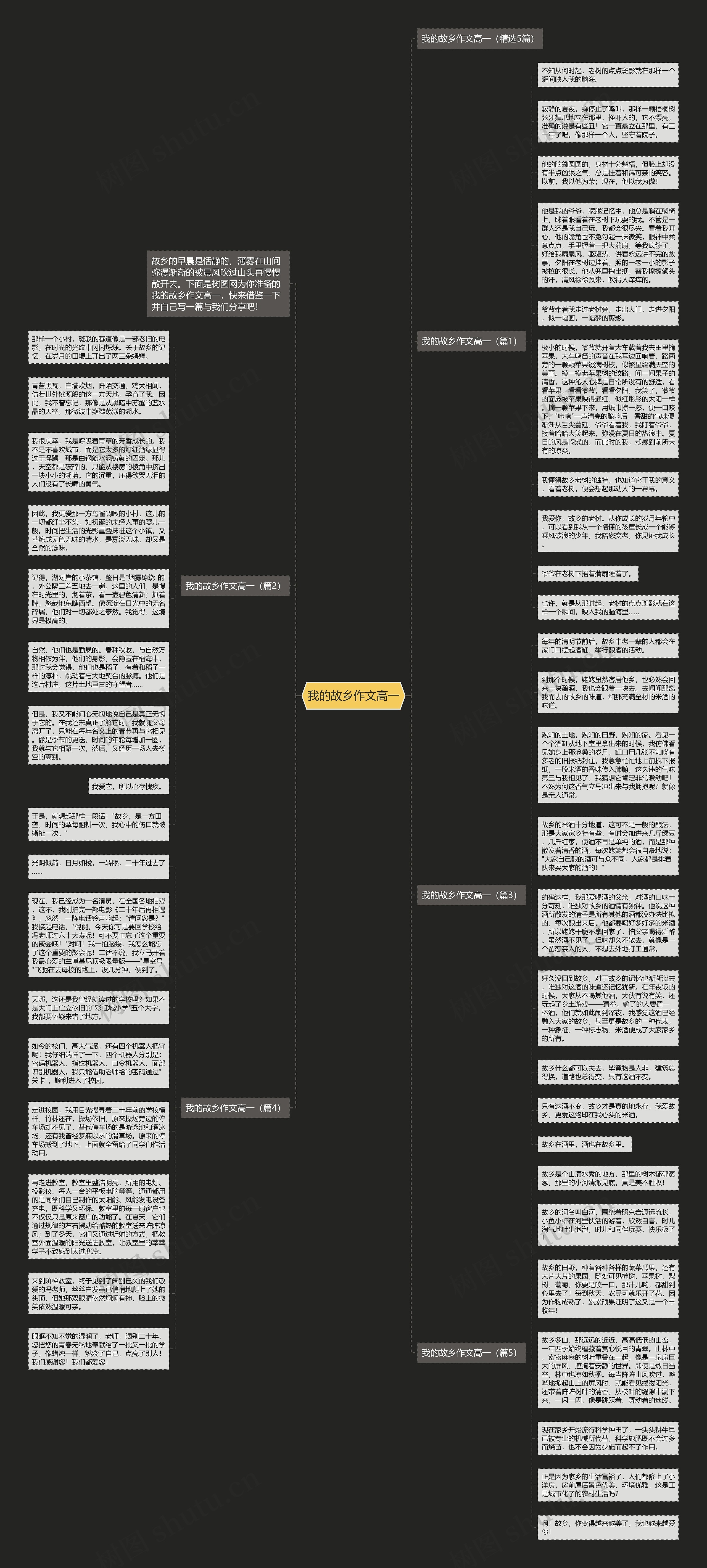 我的故乡作文高一思维导图