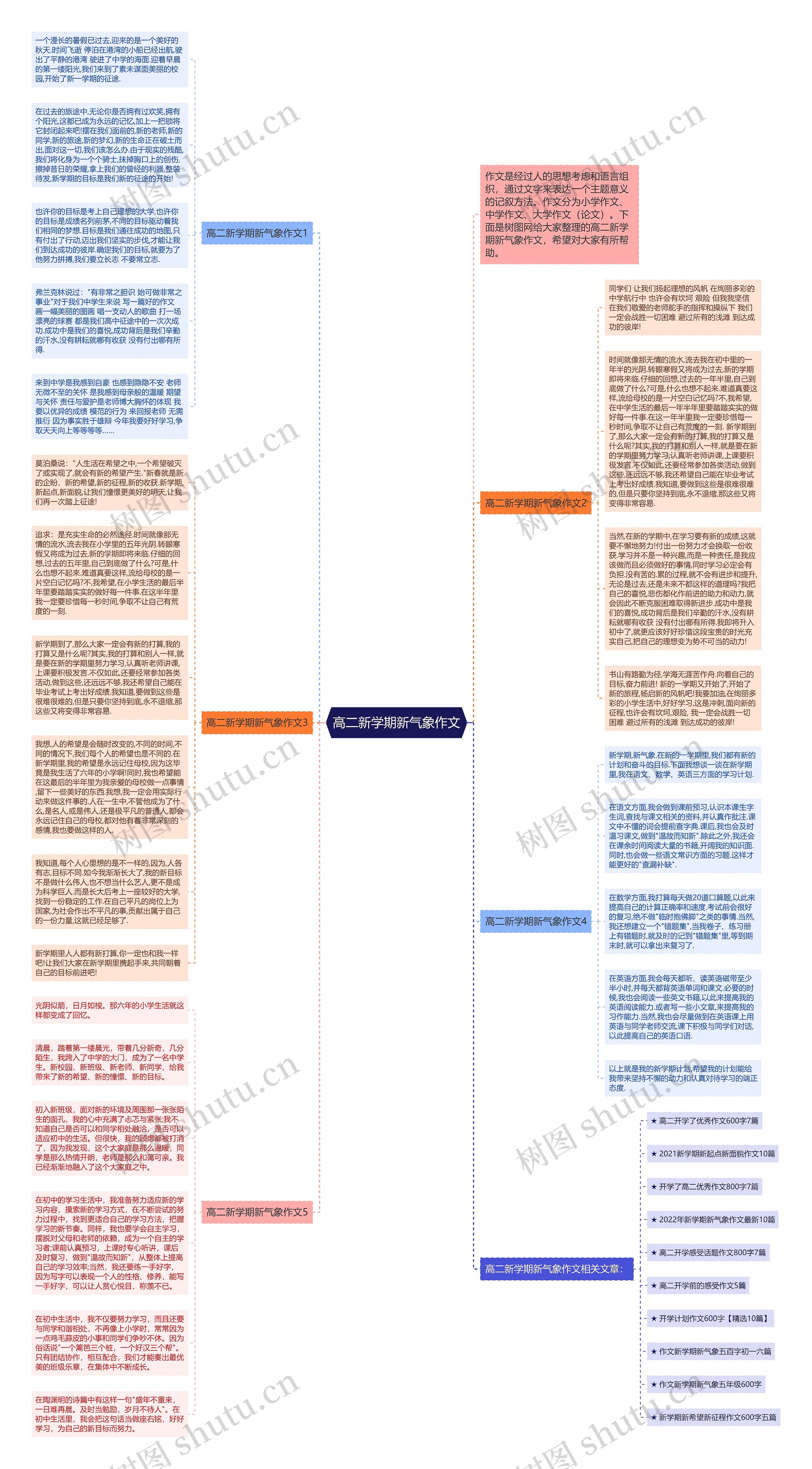 高二新学期新气象作文思维导图