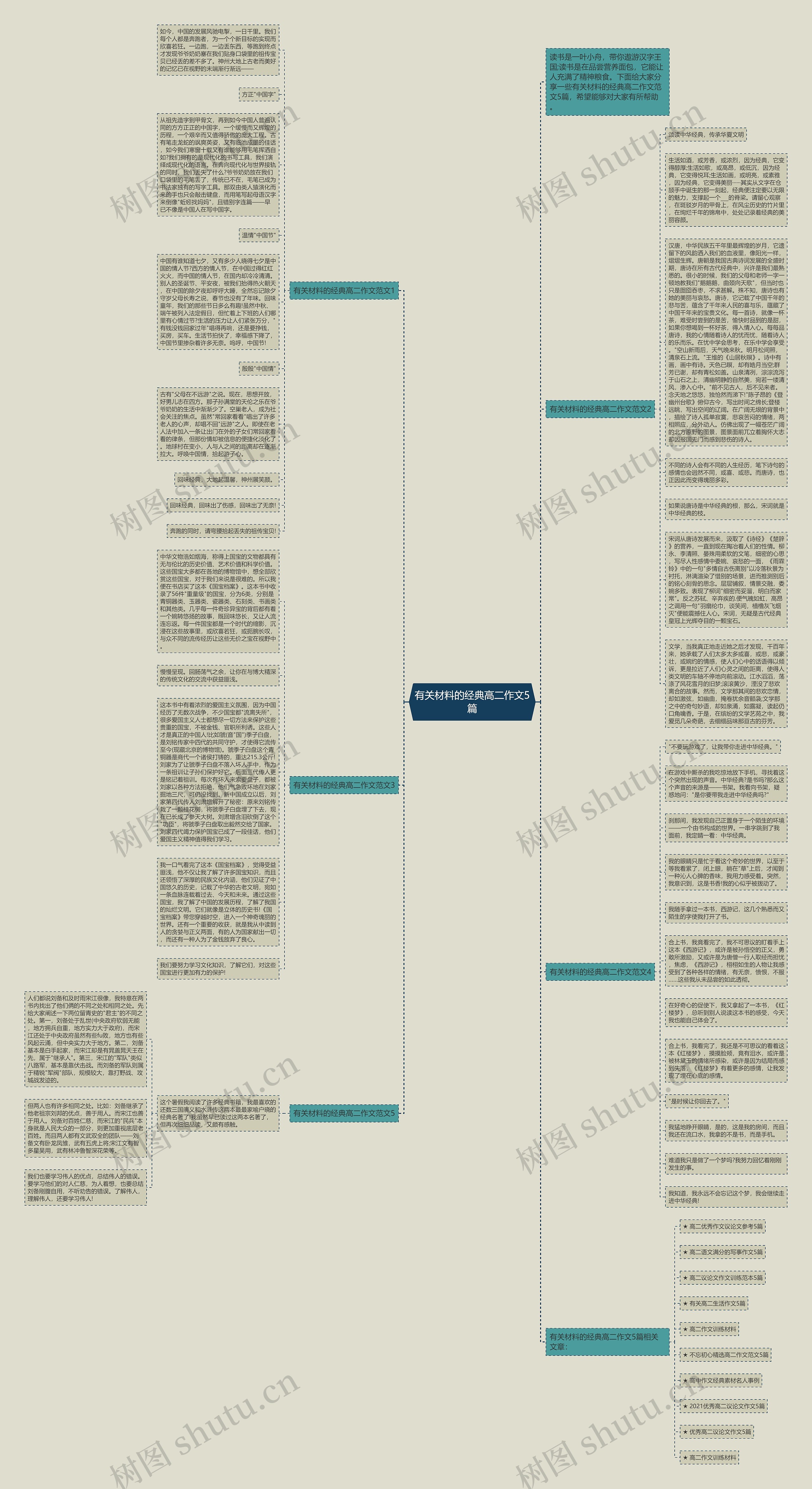 有关材料的经典高二作文5篇思维导图