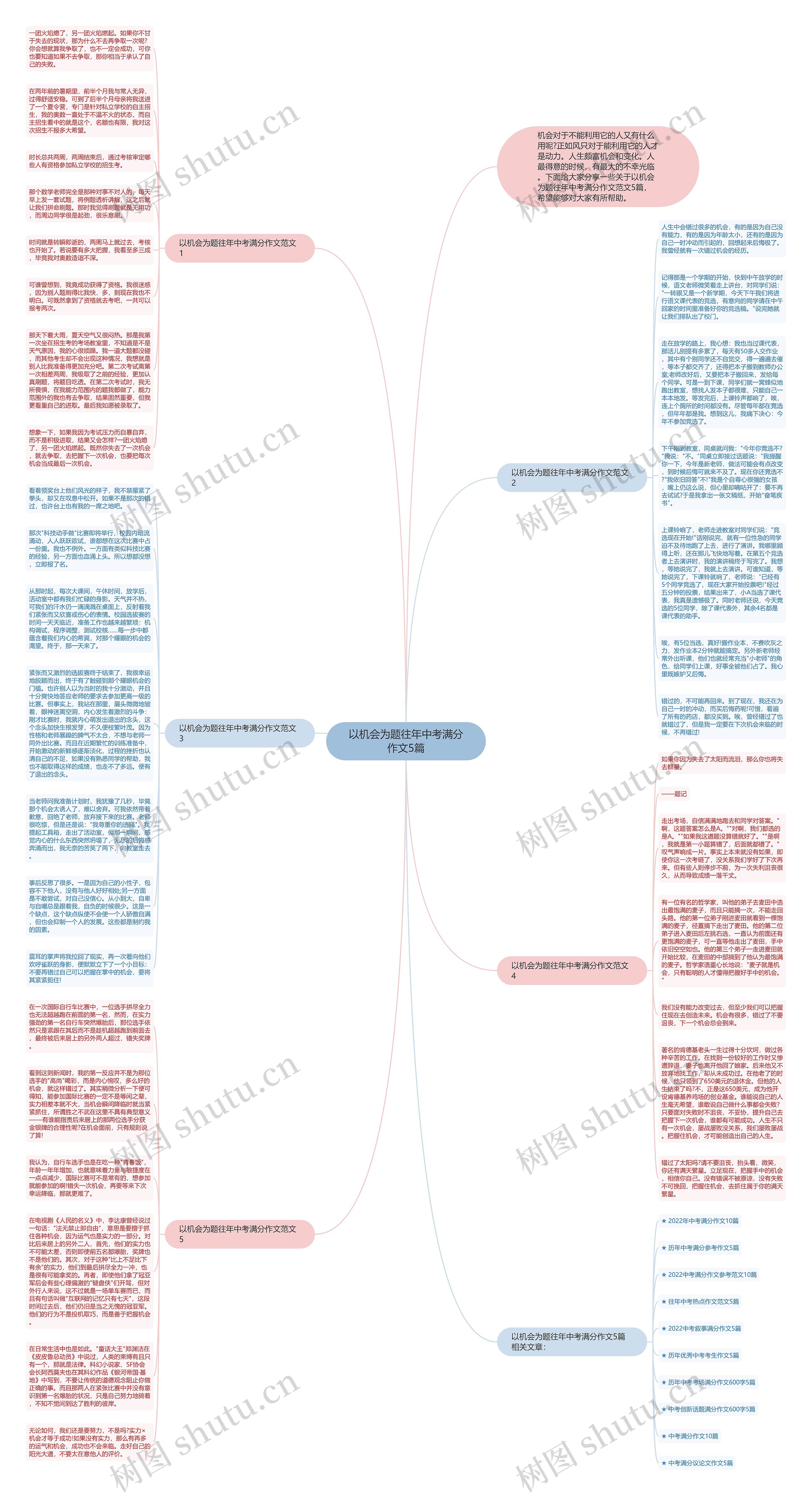 以机会为题往年中考满分作文5篇思维导图