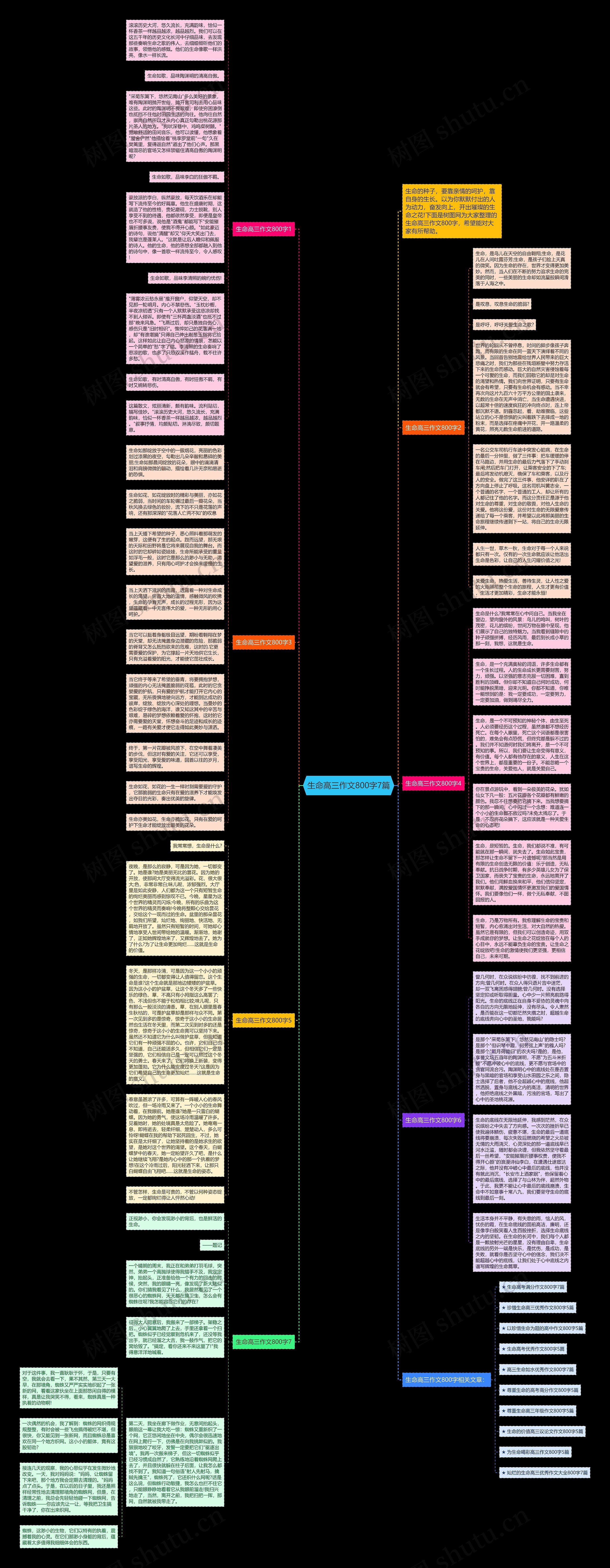 生命高三作文800字7篇思维导图