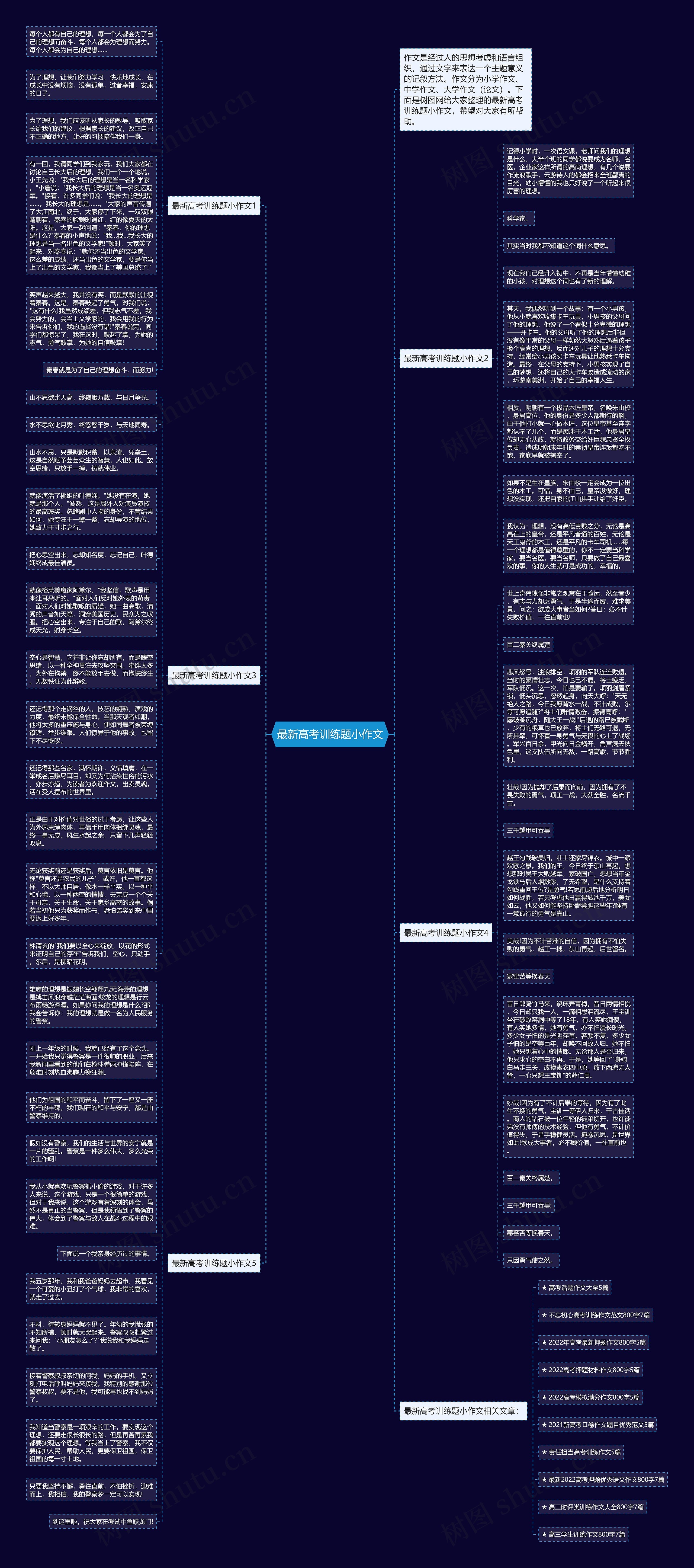 最新高考训练题小作文思维导图