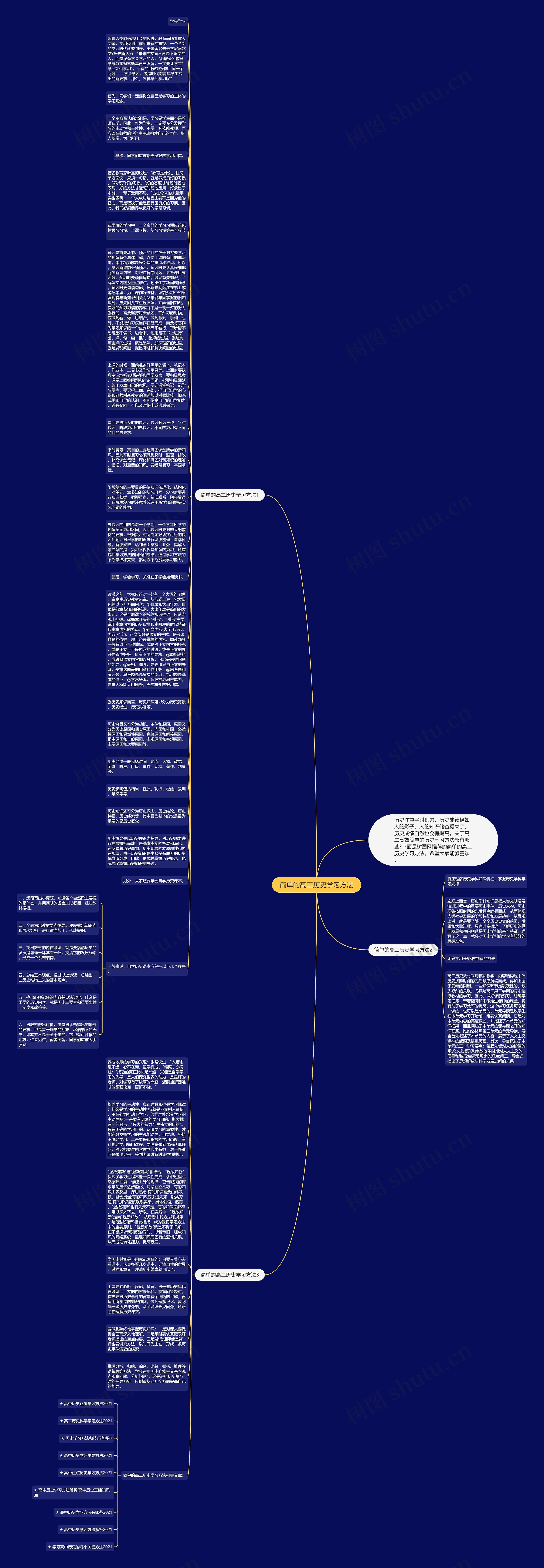 简单的高二历史学习方法思维导图