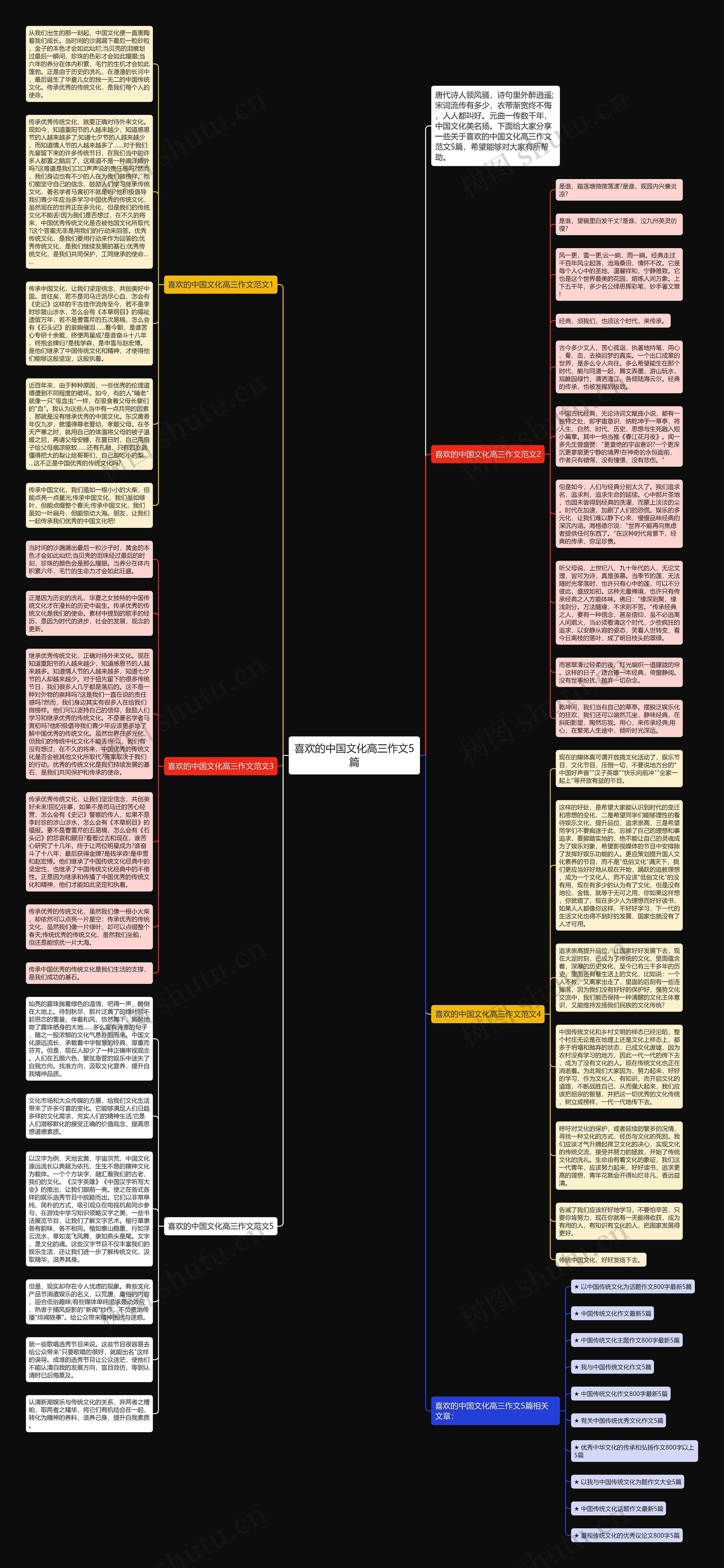 喜欢的中国文化高三作文5篇思维导图