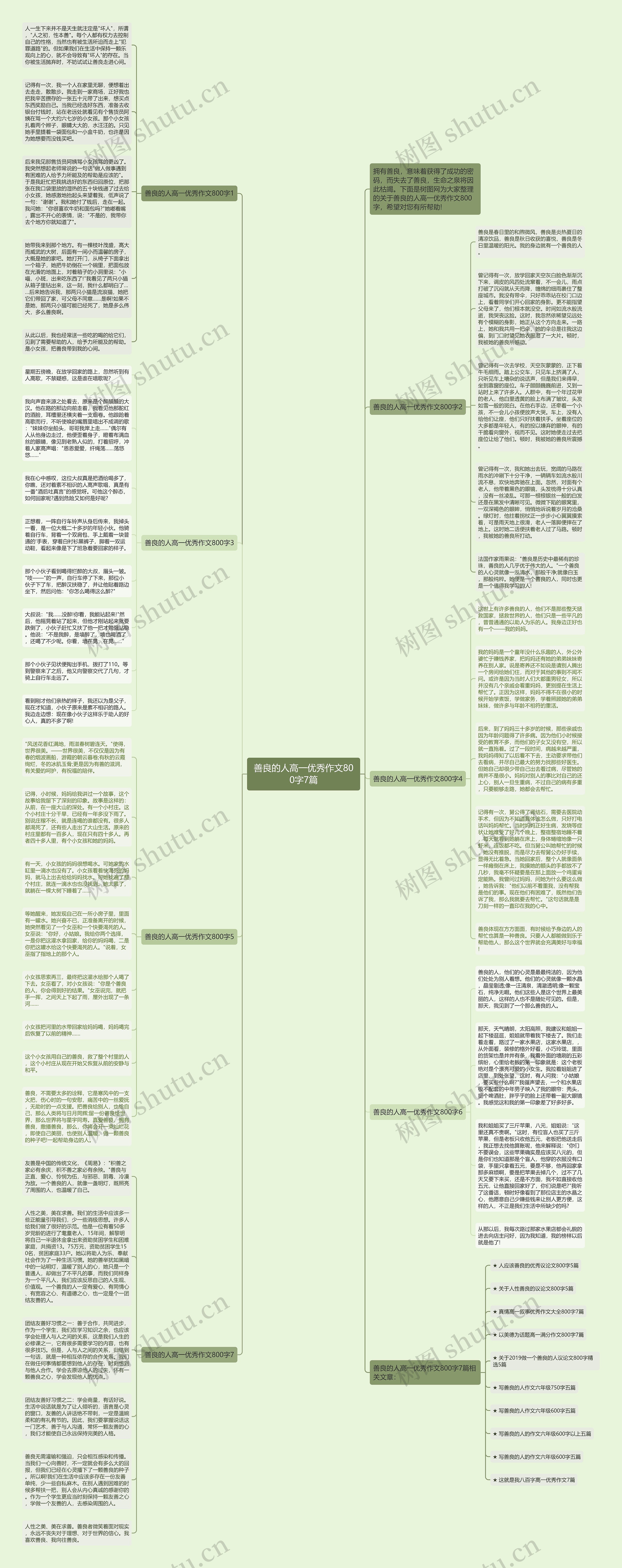 善良的人高一优秀作文800字7篇思维导图