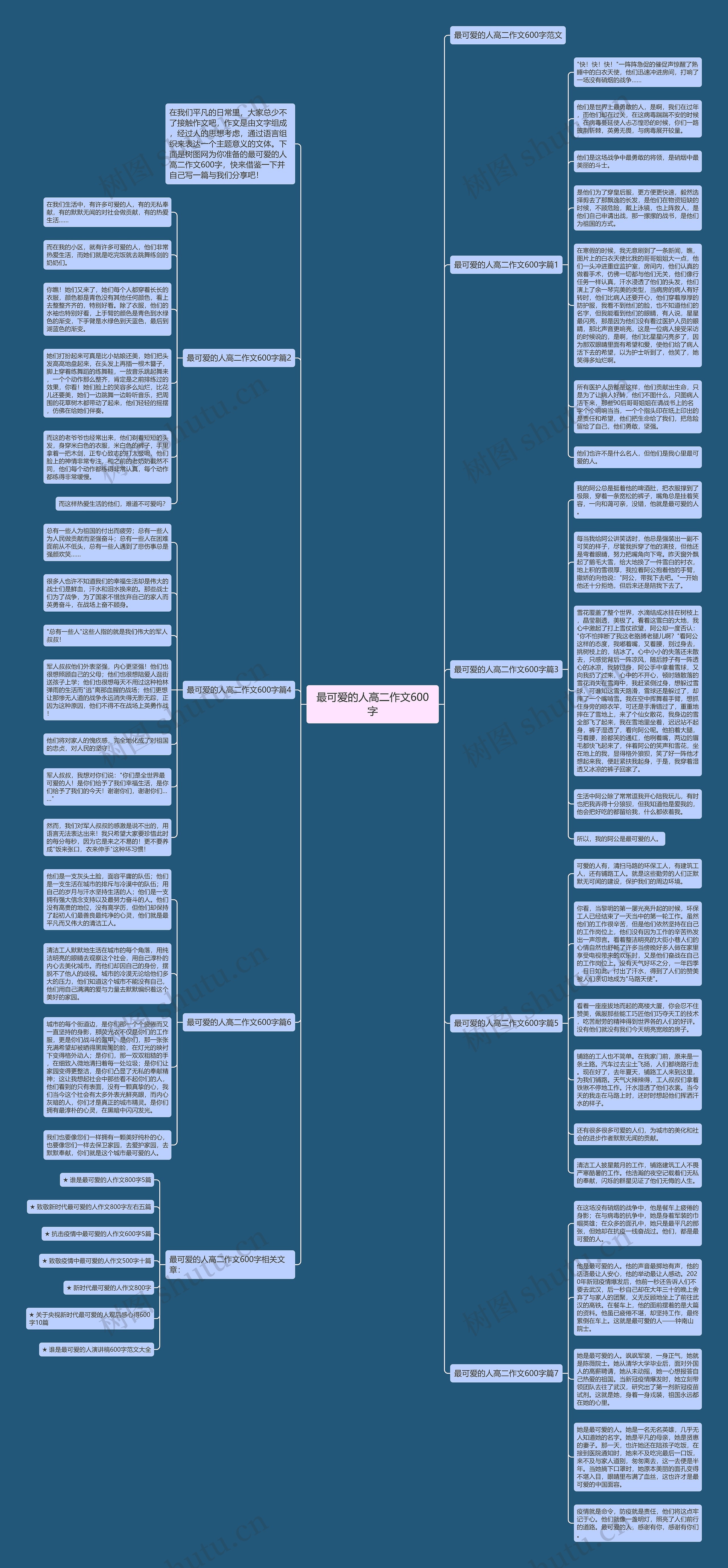 最可爱的人高二作文600字思维导图