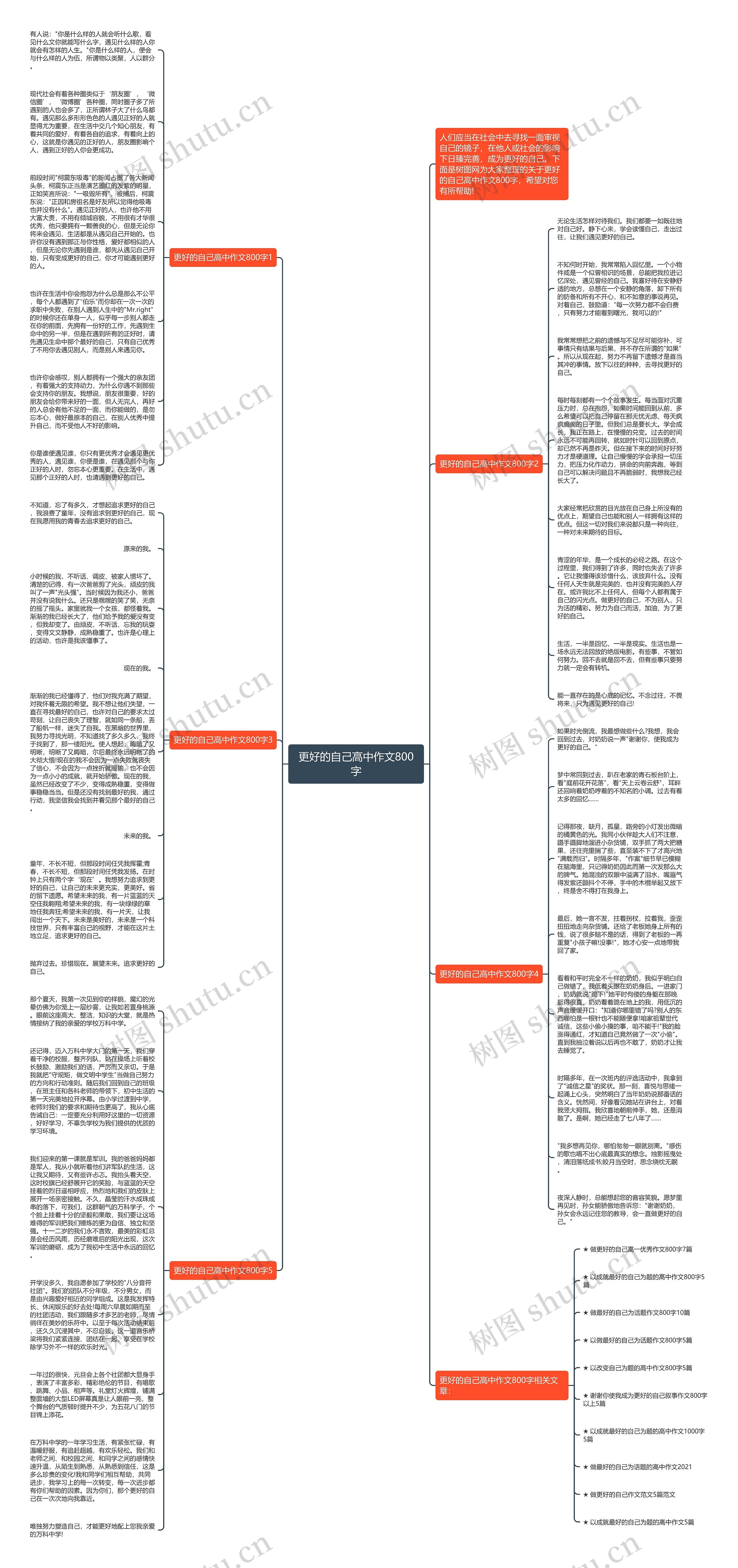 更好的自己高中作文800字思维导图