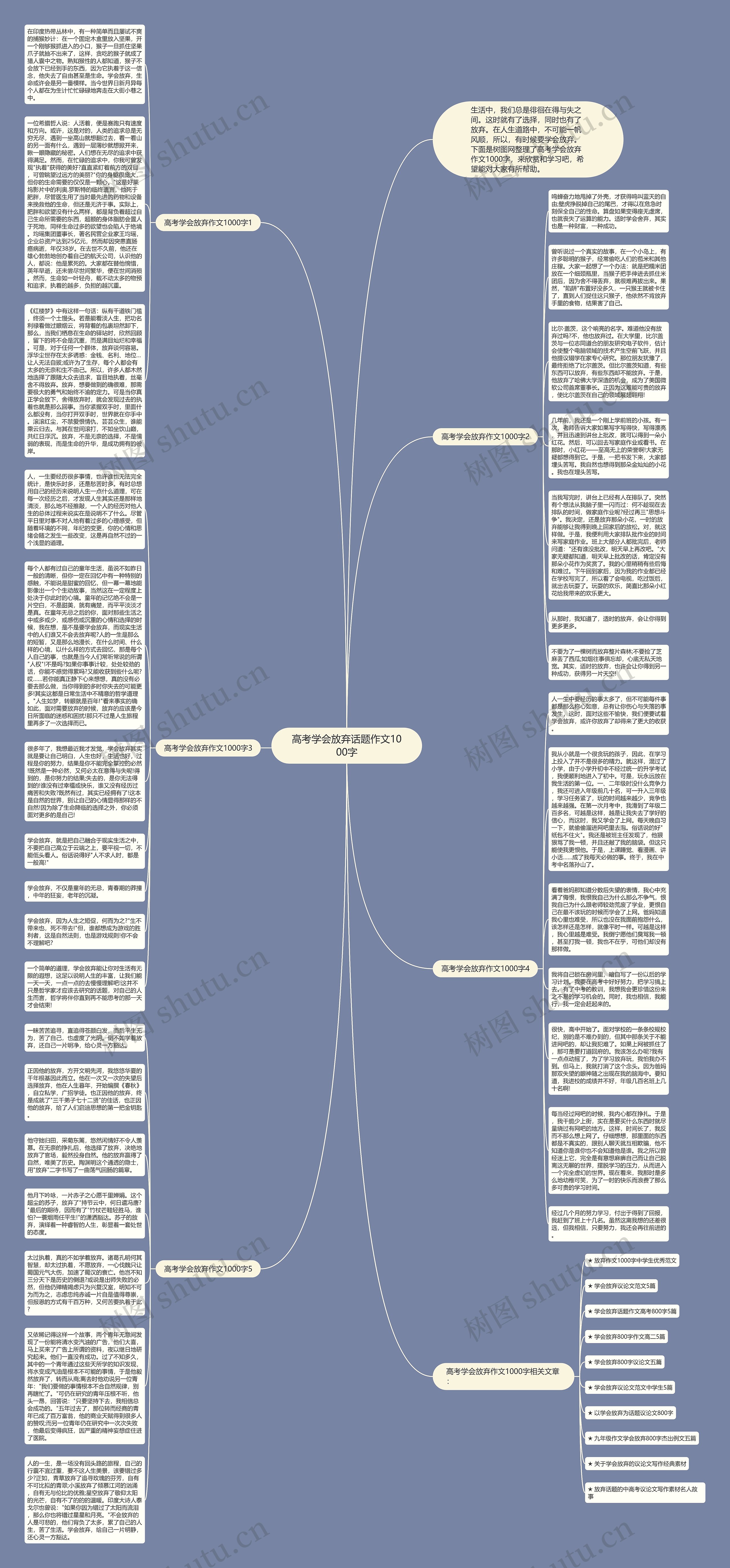 高考学会放弃话题作文1000字思维导图