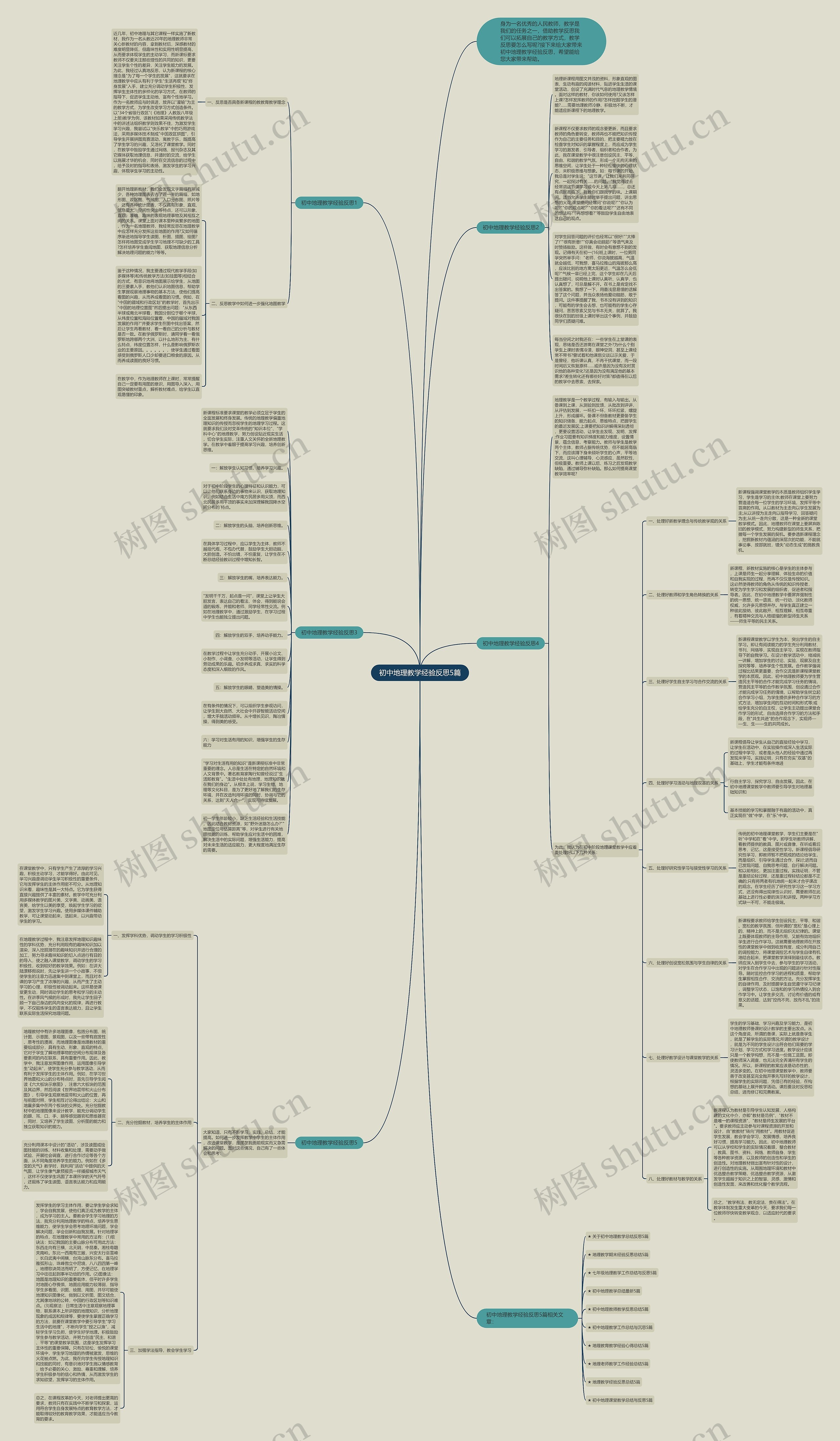 初中地理教学经验反思5篇思维导图