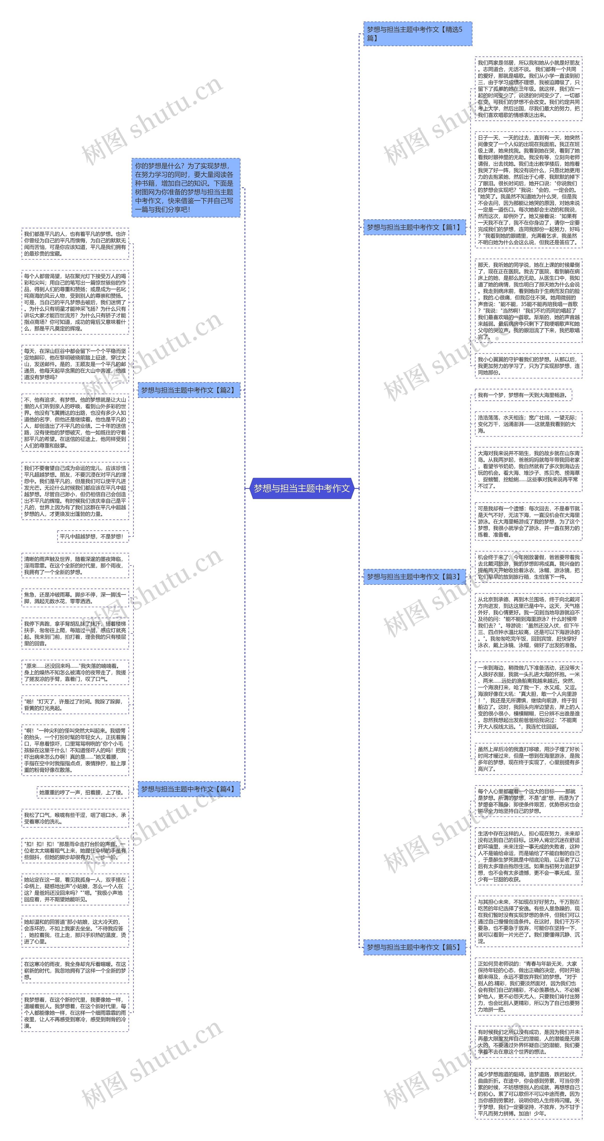 梦想与担当主题中考作文思维导图