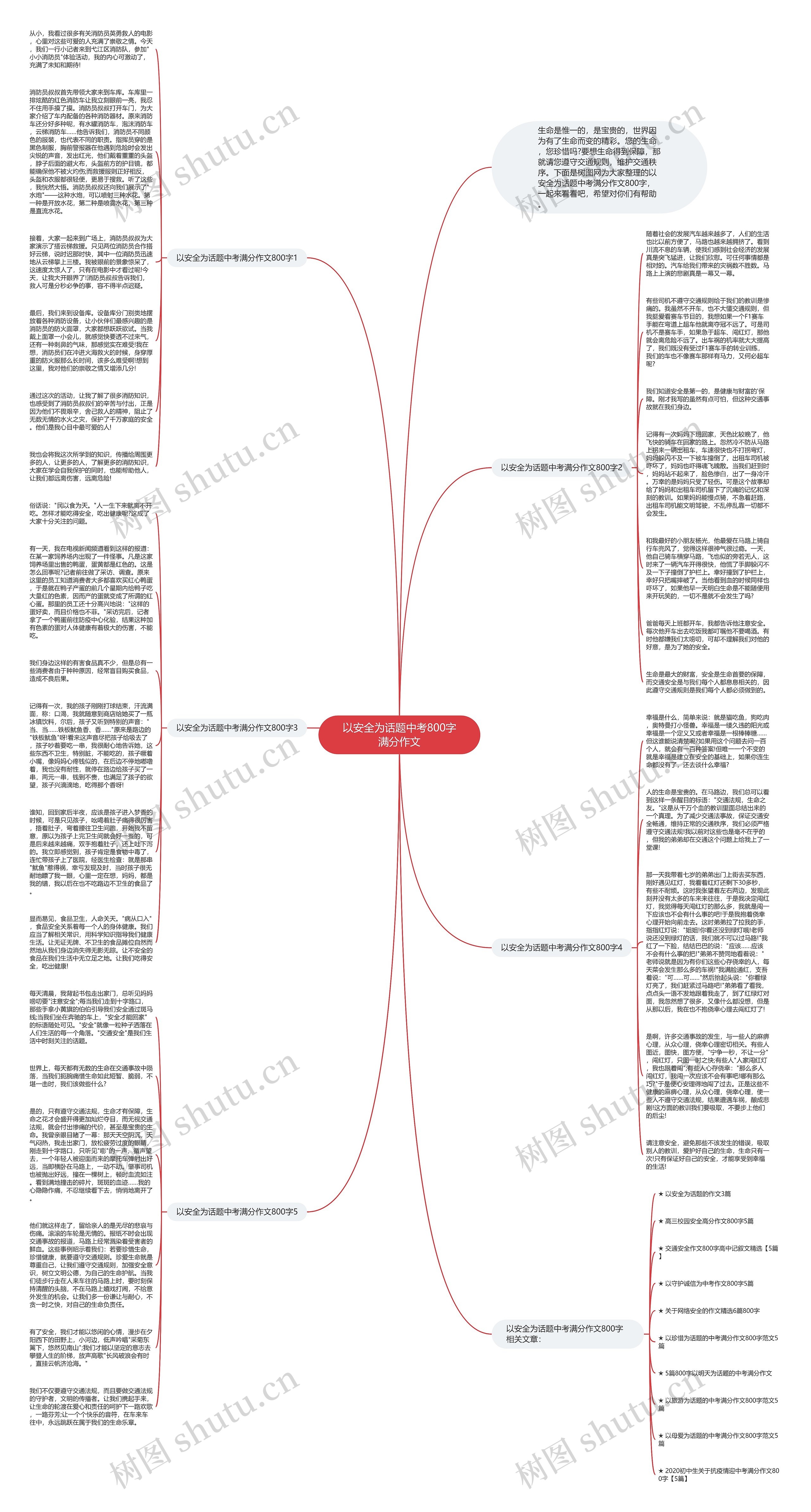 以安全为话题中考800字满分作文思维导图