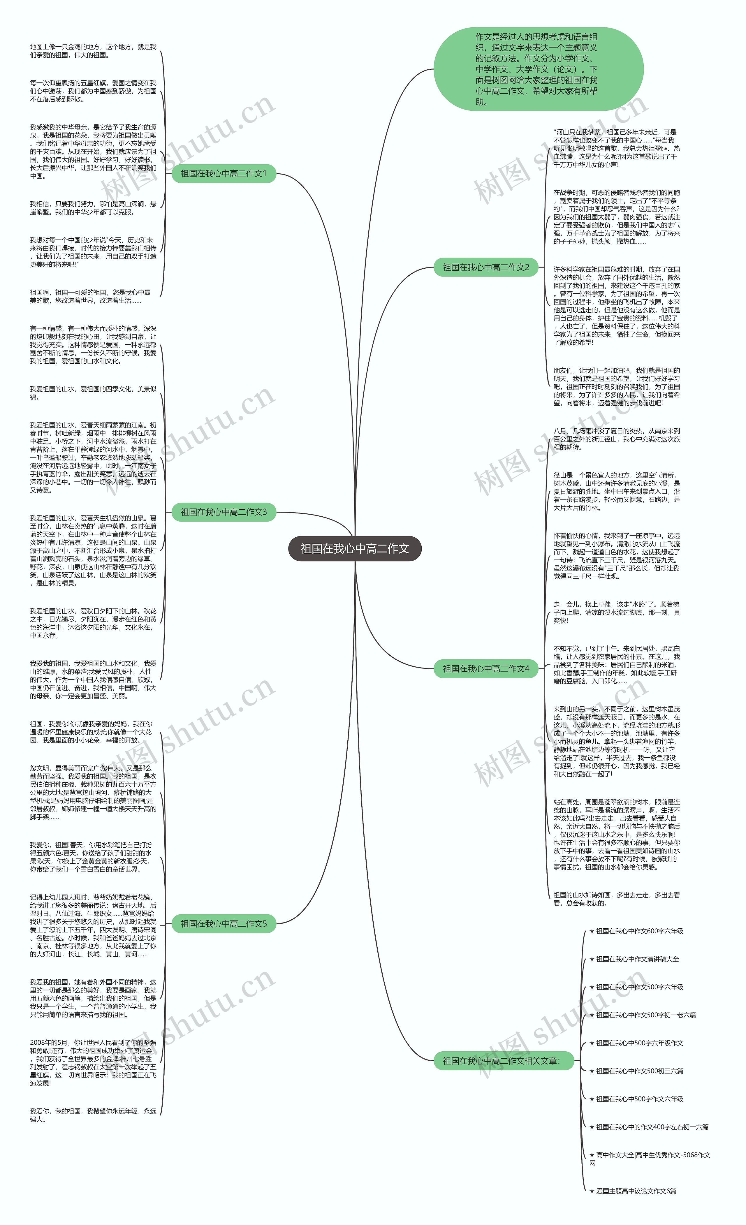 祖国在我心中高二作文思维导图