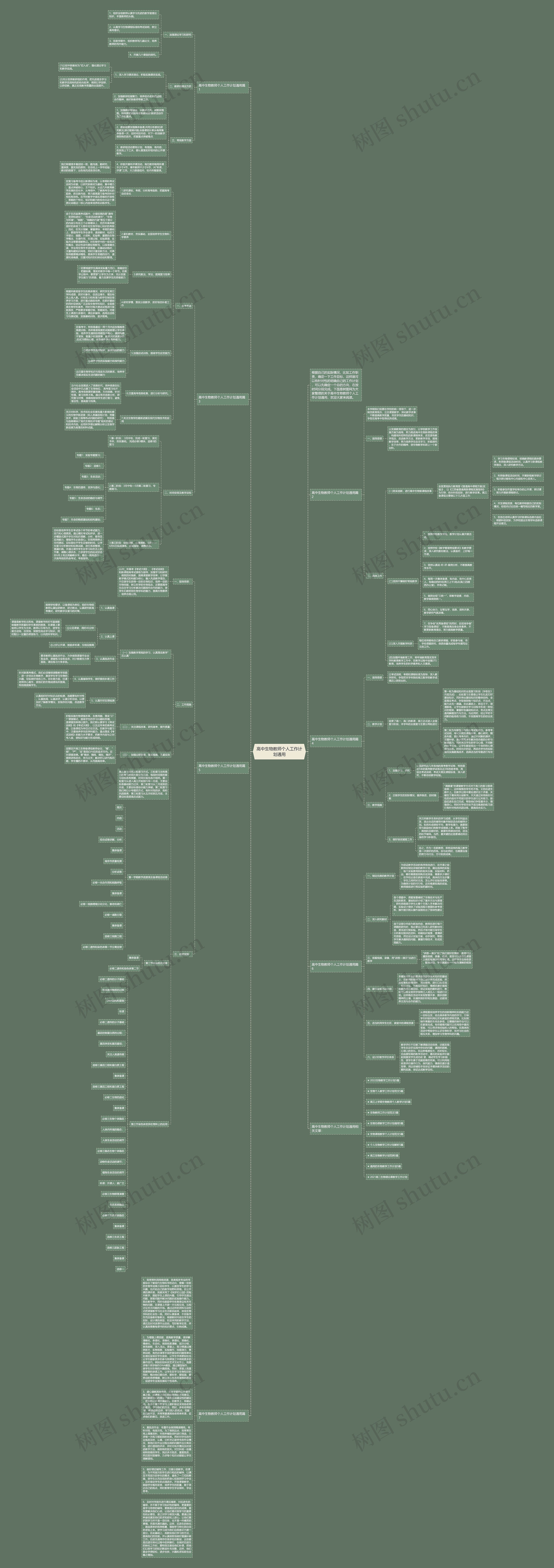 高中生物教师个人工作计划通用思维导图