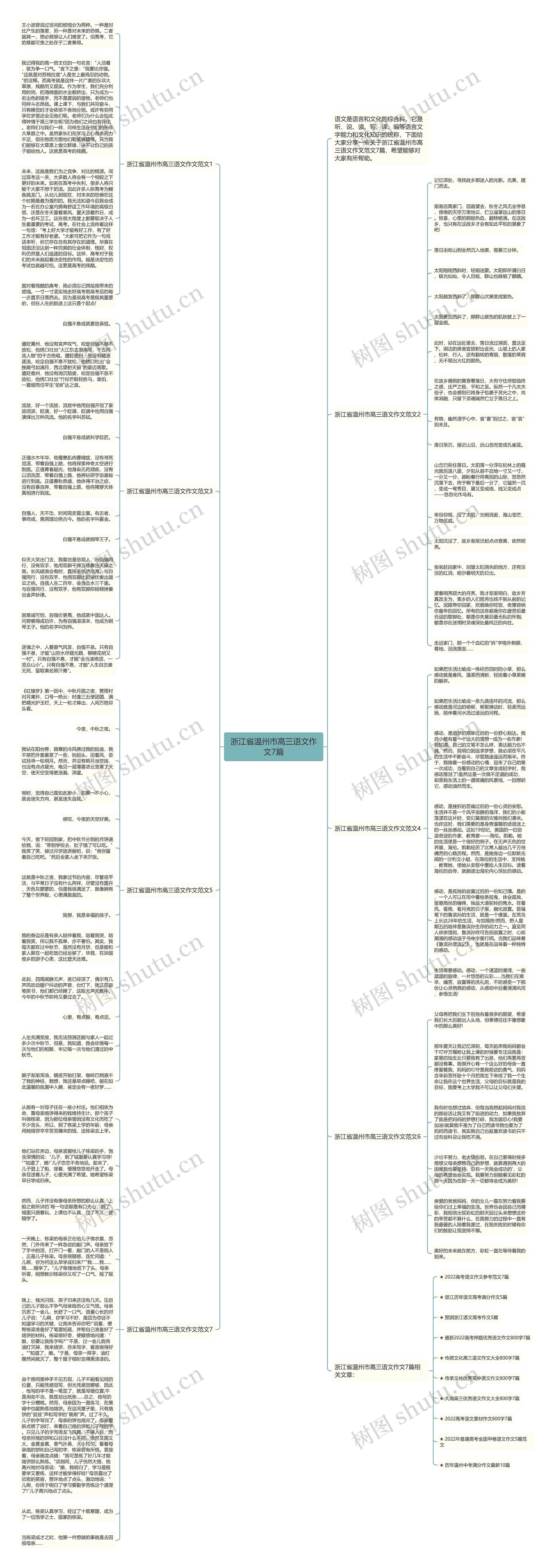 浙江省温州市高三语文作文7篇思维导图