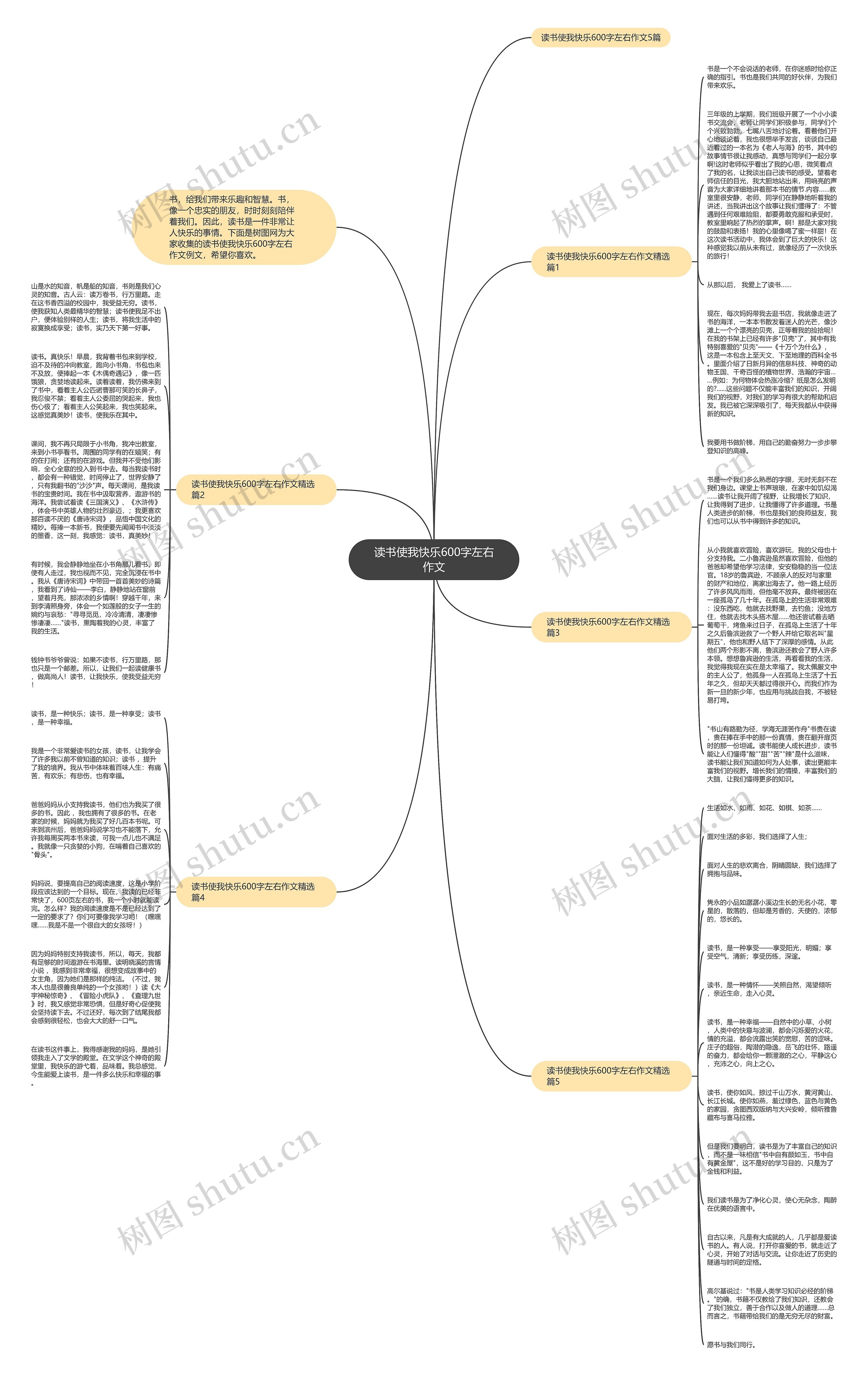读书使我快乐600字左右作文思维导图